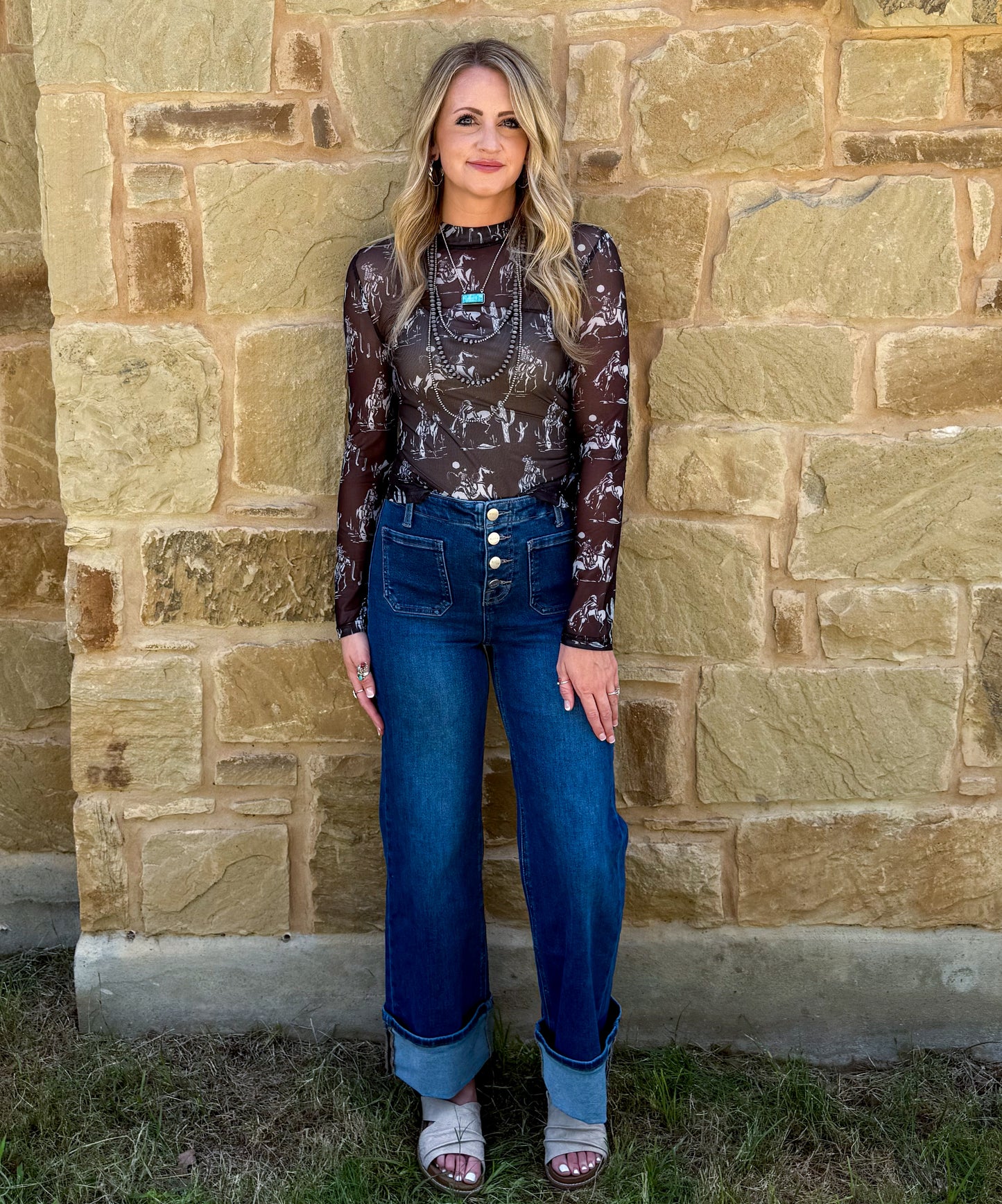 All the Cowboys Mesh Top