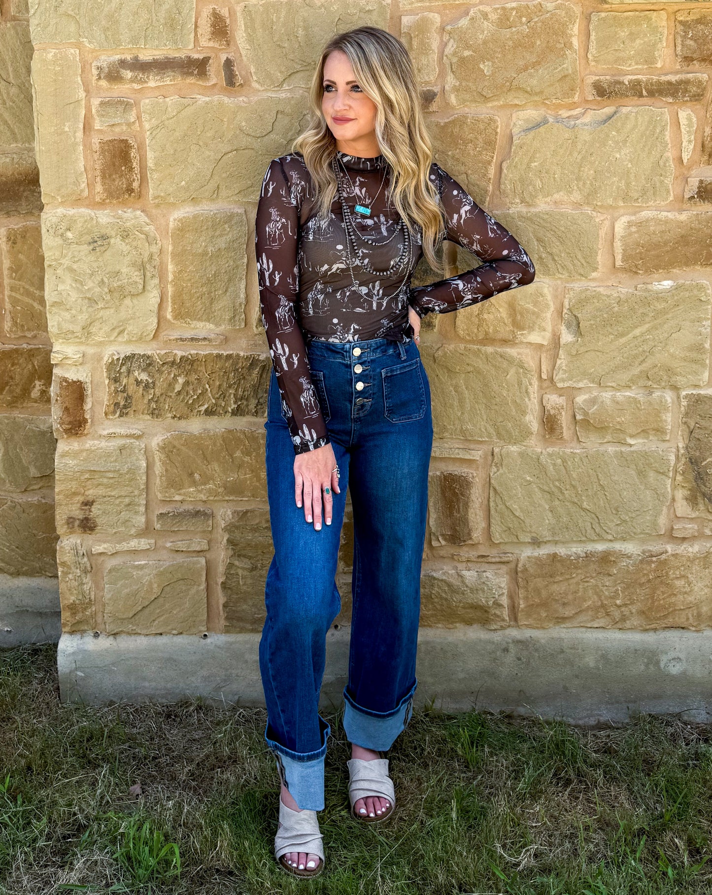 All the Cowboys Mesh Top