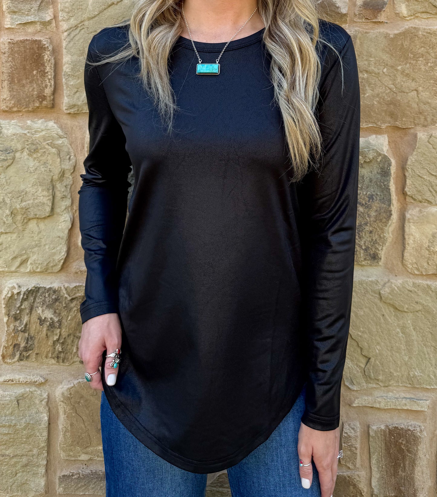 Swanky Leather Long Sleeve *Midnight