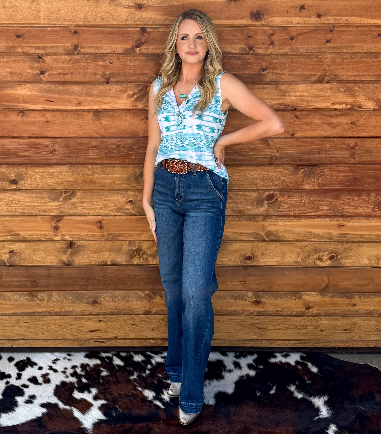 Turquoise Aztec Tank