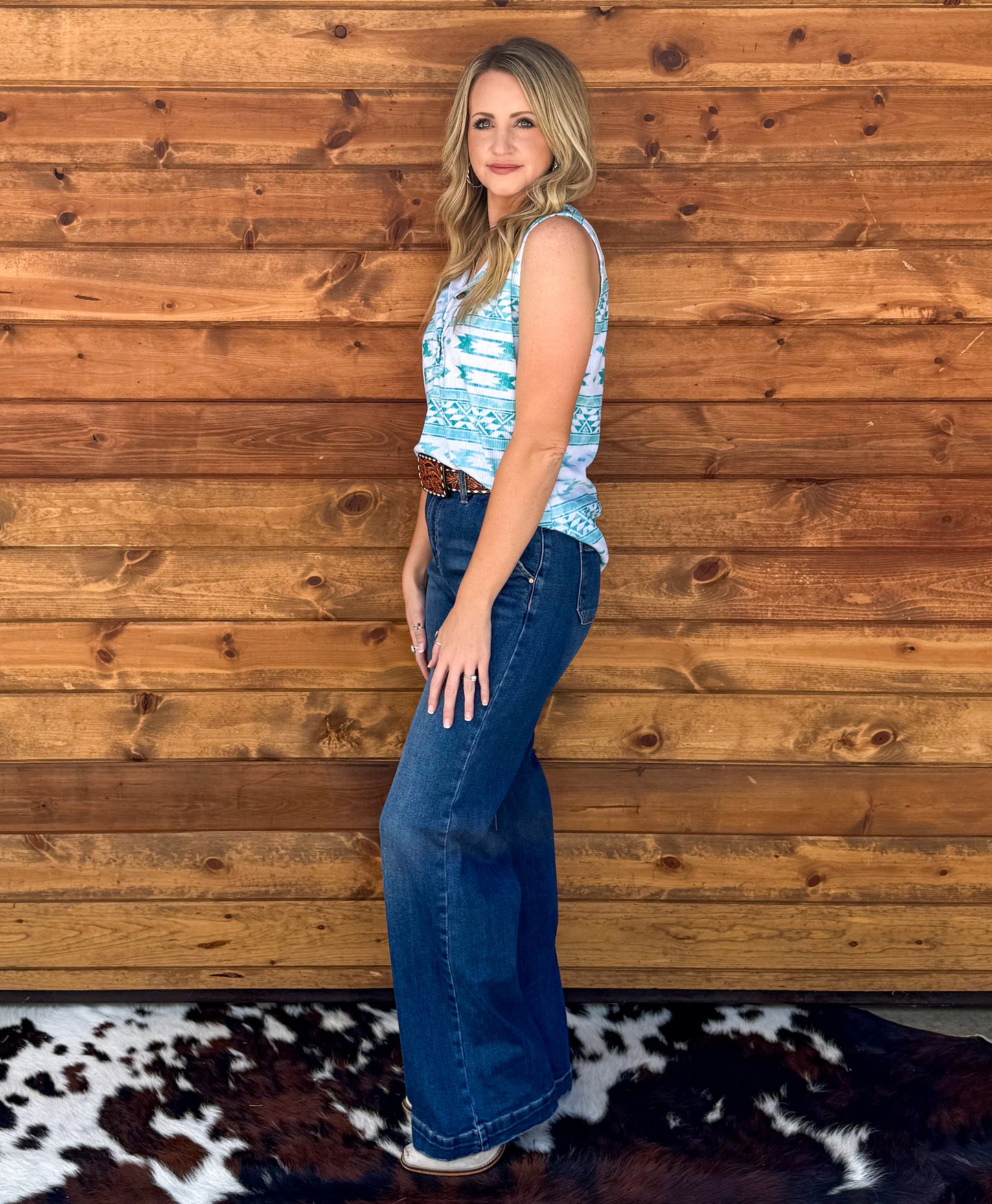Turquoise Aztec Tank