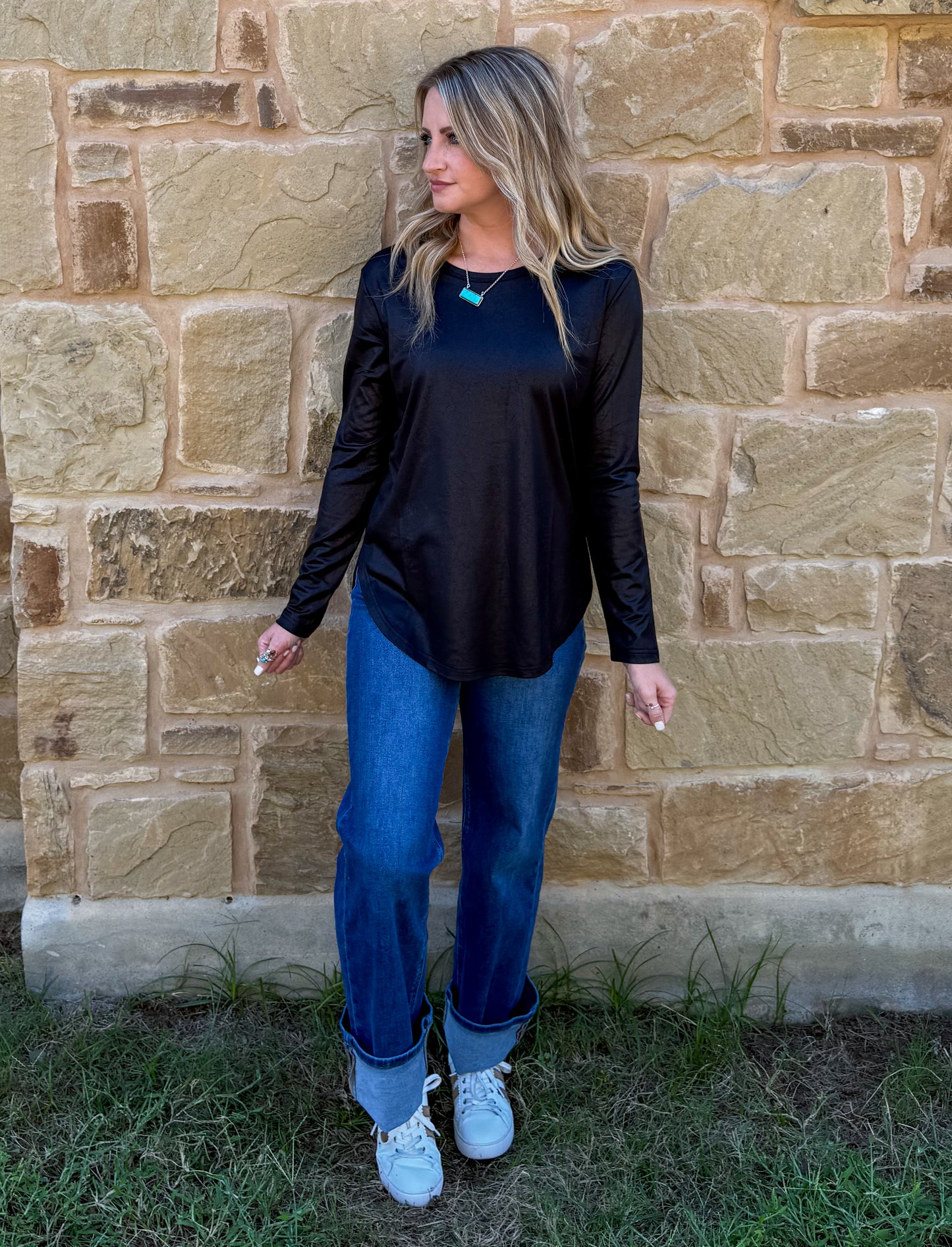 Swanky Leather Long Sleeve *Midnight