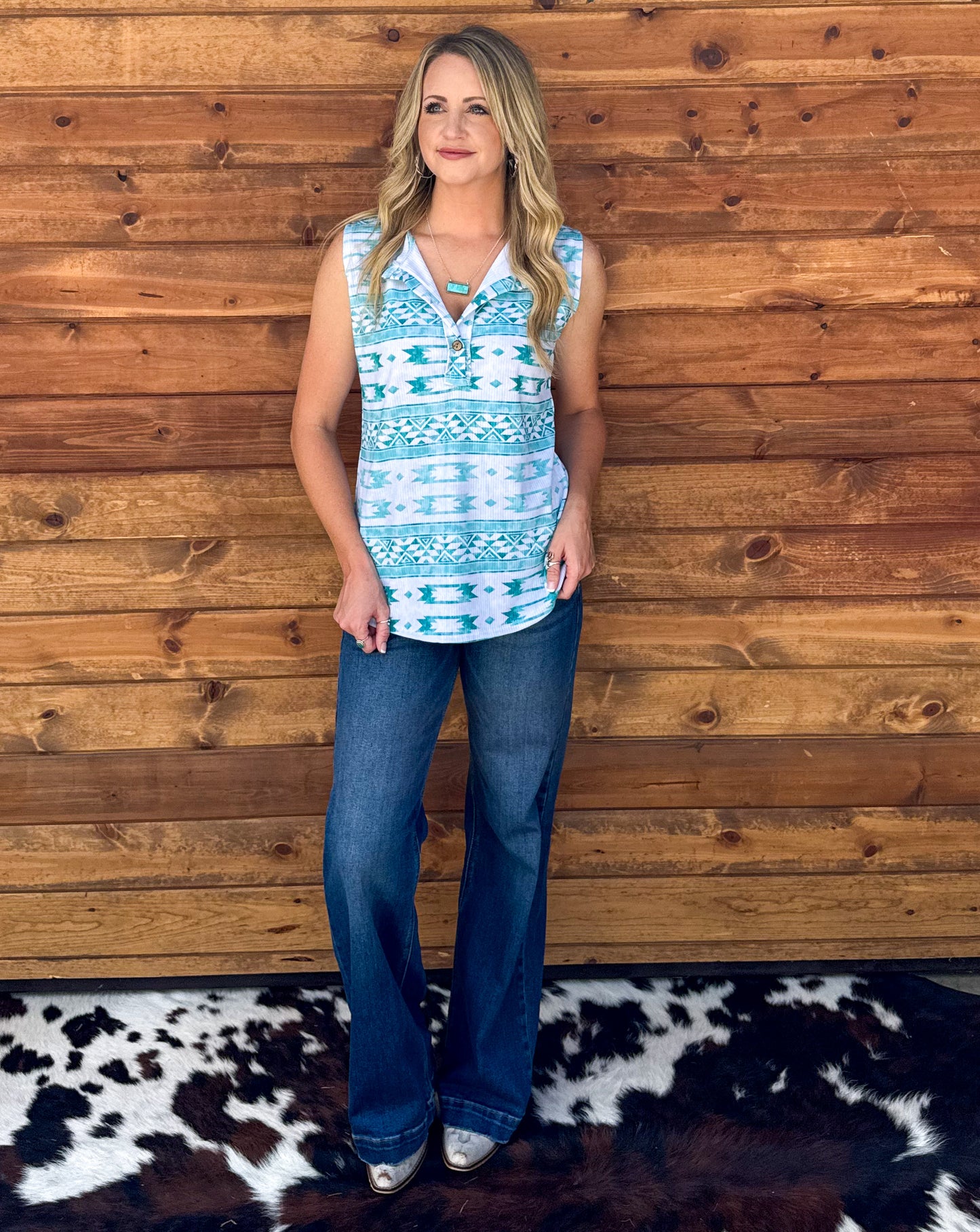Turquoise Aztec Tank