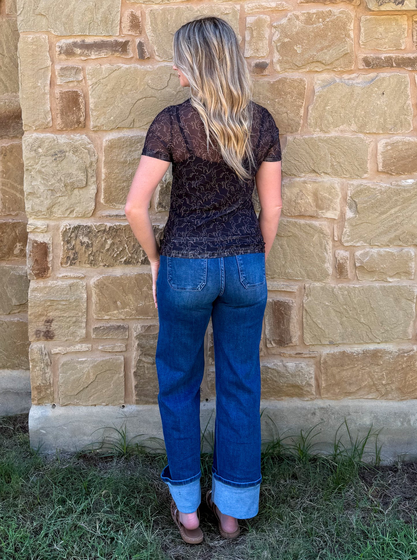 Copper Horse Mesh Top