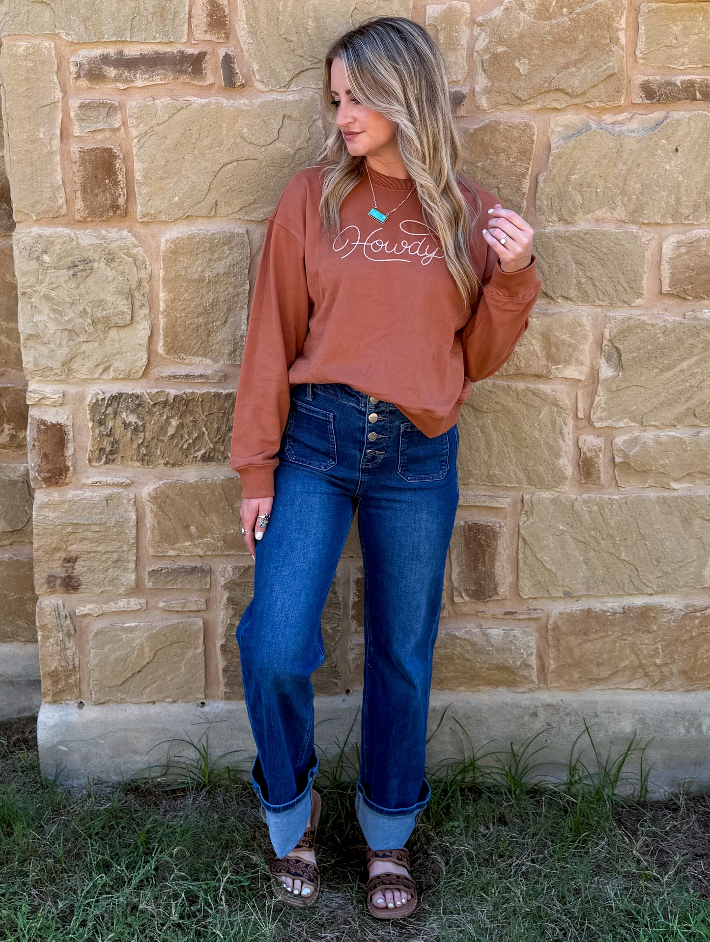 Howdy Embroidered Sweatshirt