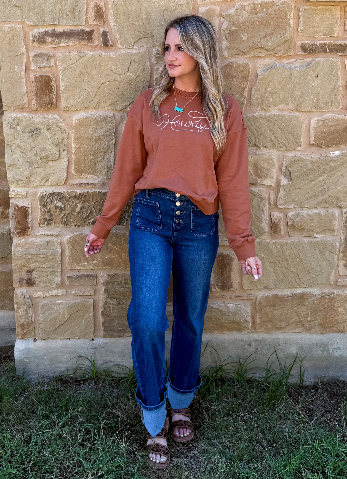 Howdy Embroidered Sweatshirt