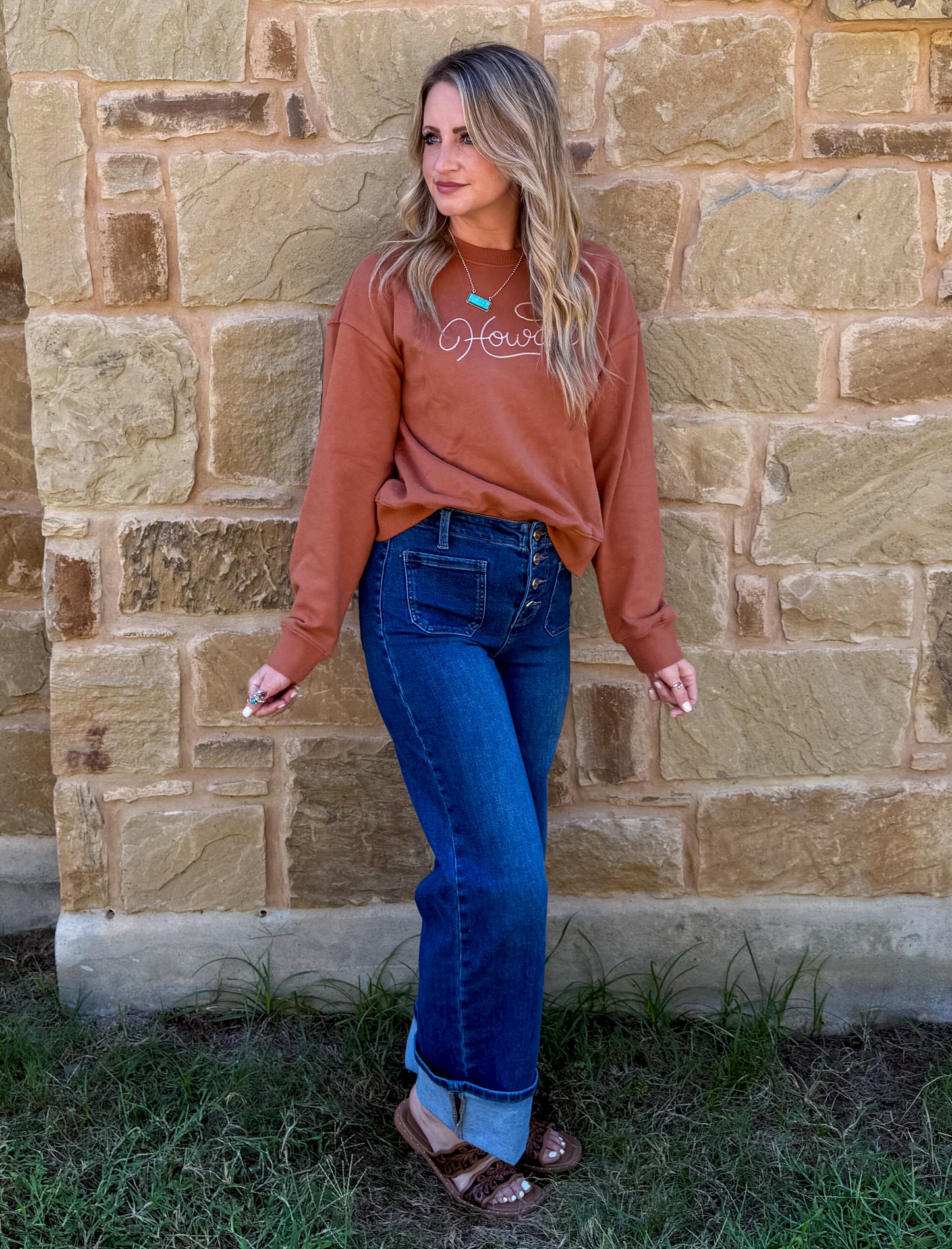 Howdy Embroidered Sweatshirt