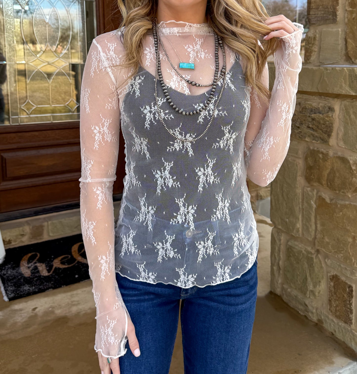 Lace Mesh Top *White