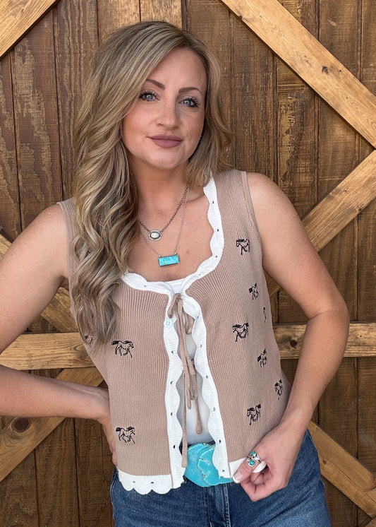 Little Horses Tie Vest