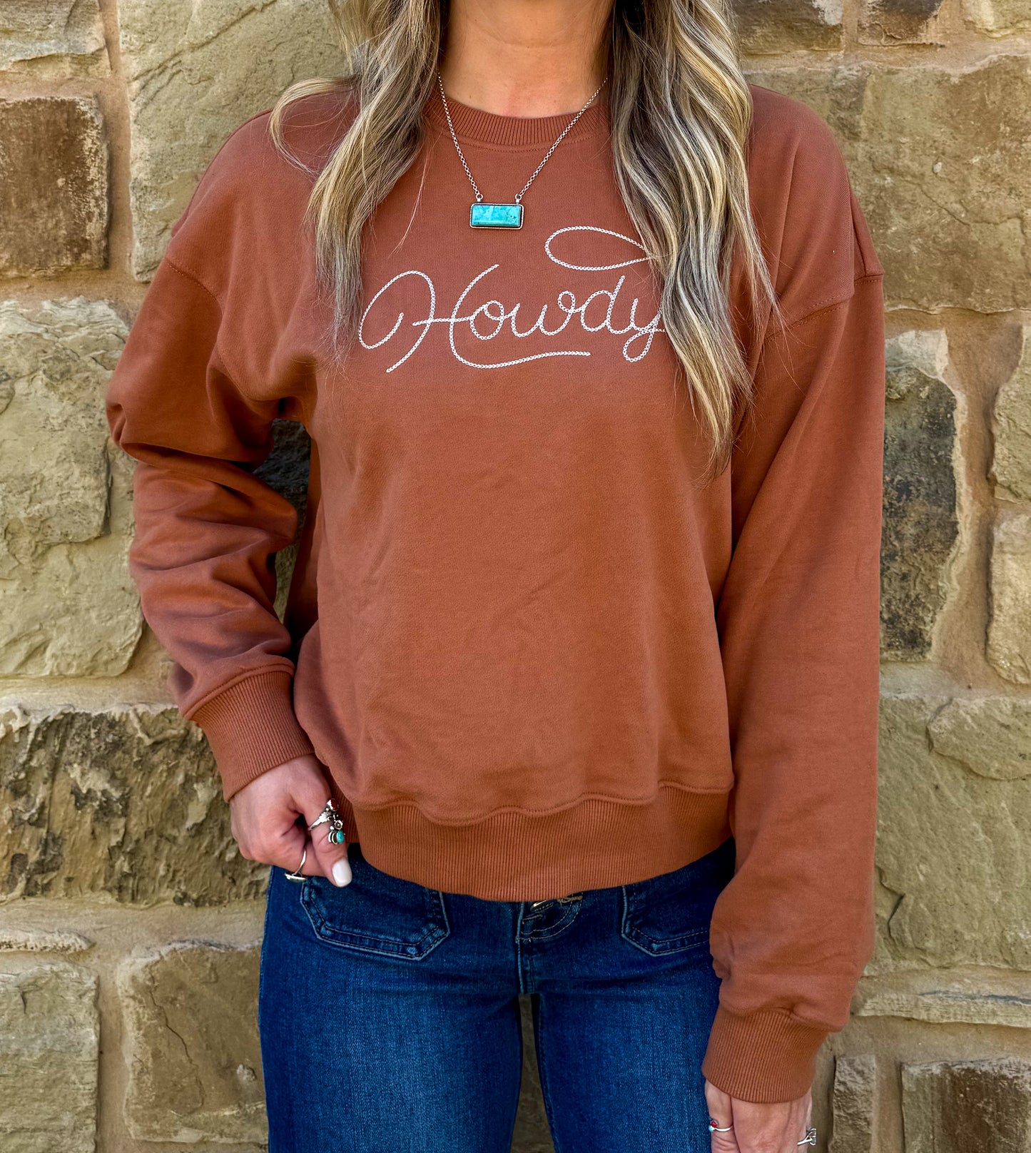 Howdy Embroidered Sweatshirt