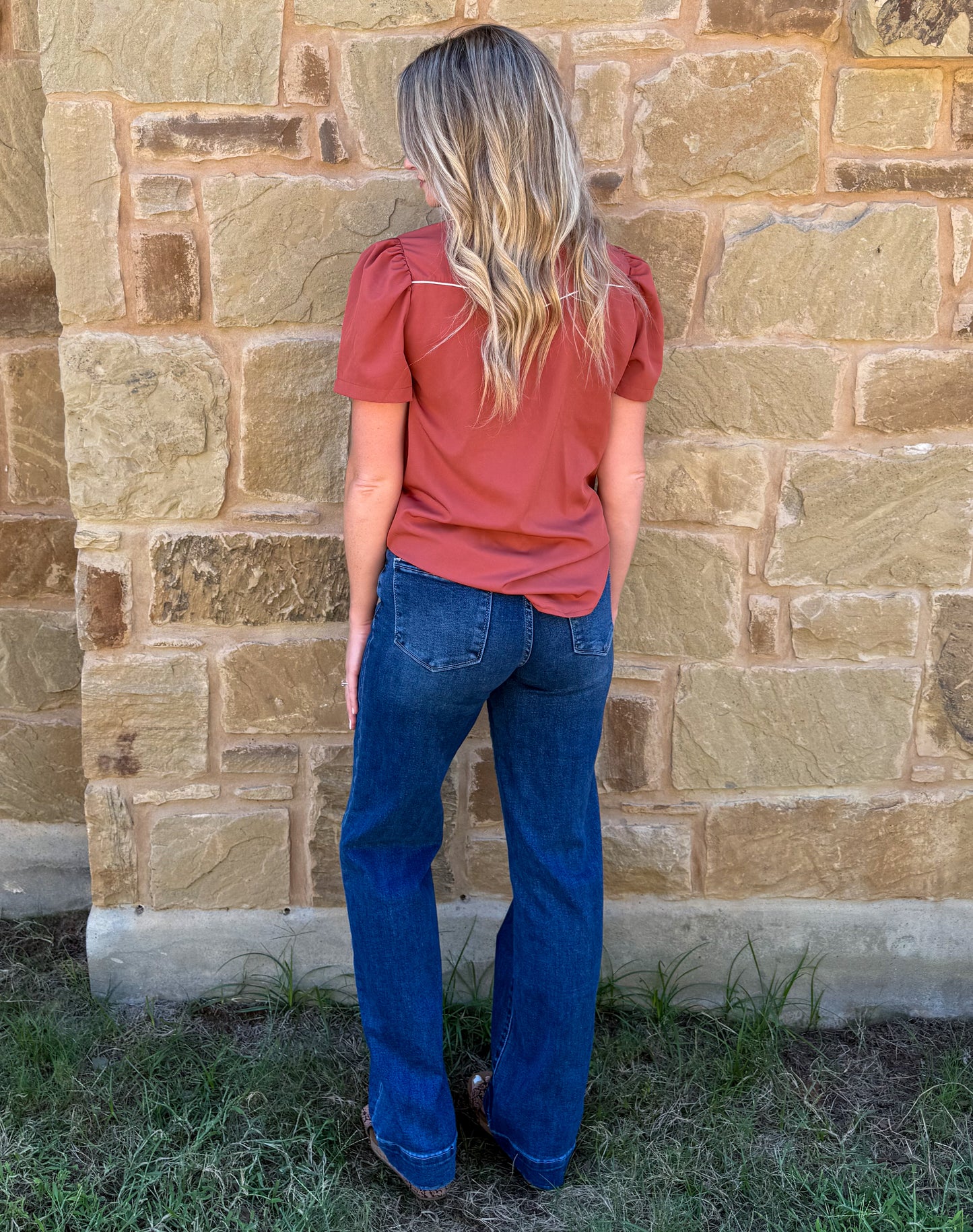 Cowgirl Pearl Snap Top *Rust