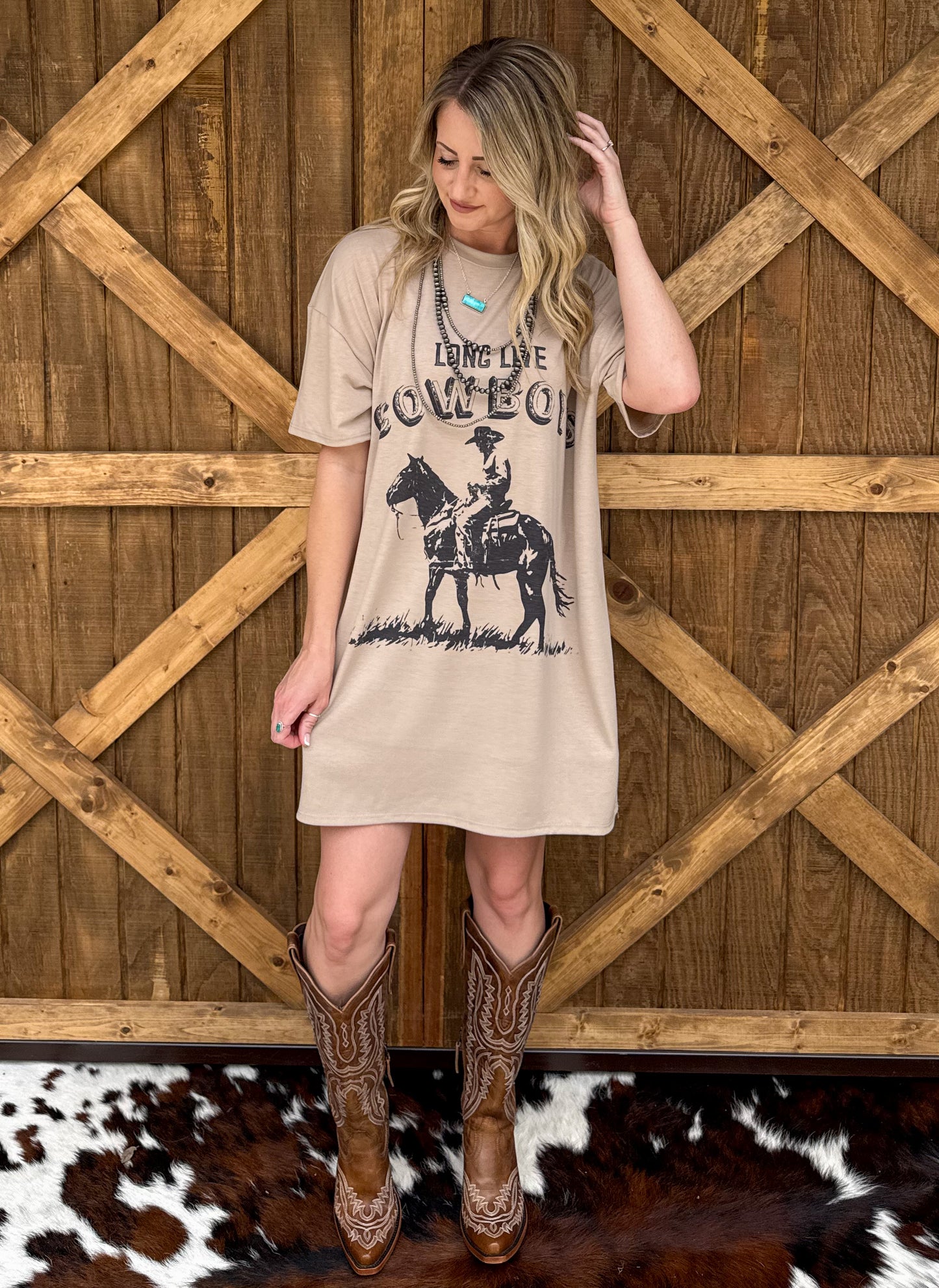 Long Live Cowboys T-Shirt Dress