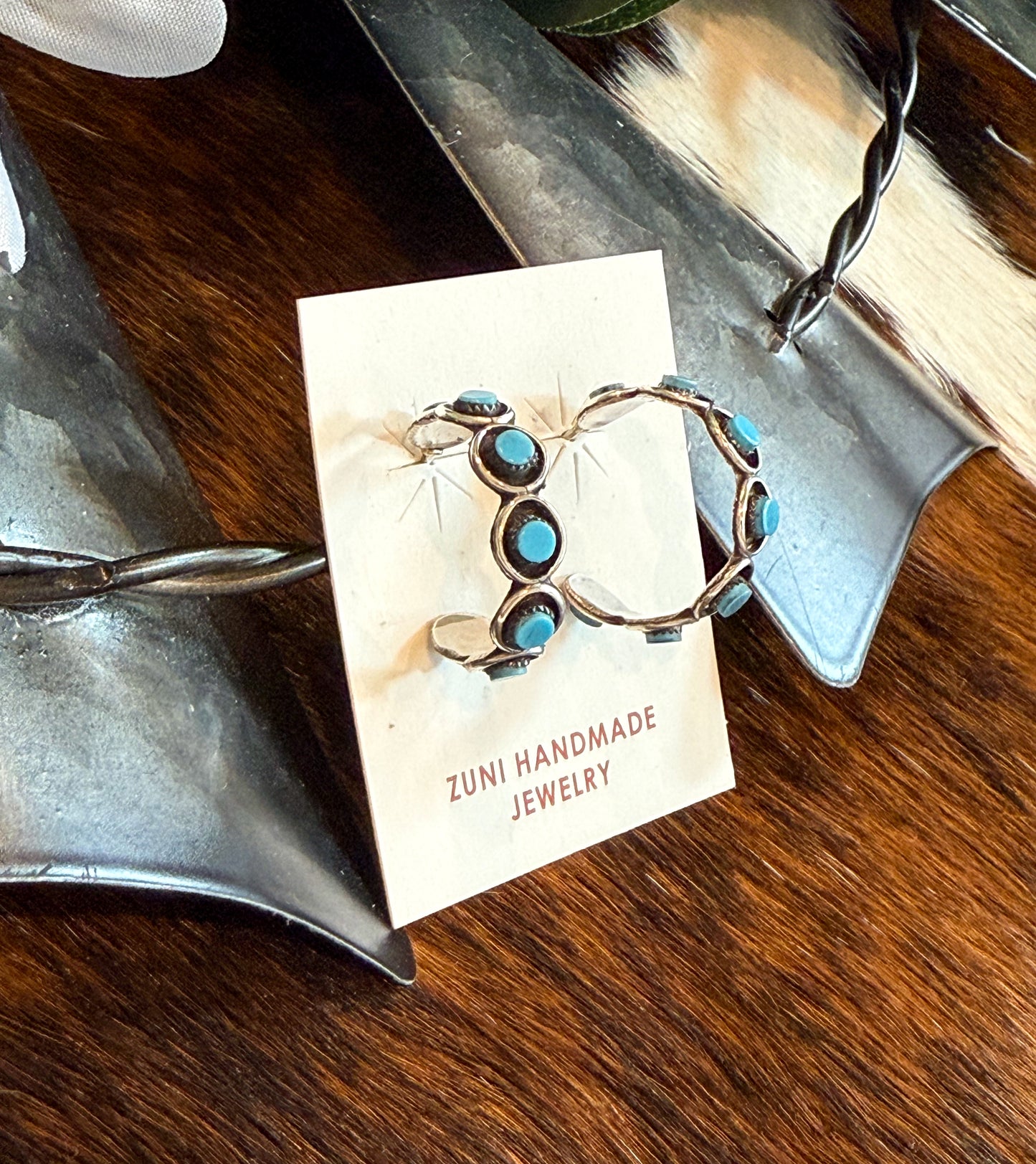 Wrangler Small Hoop Turquoise Earrings