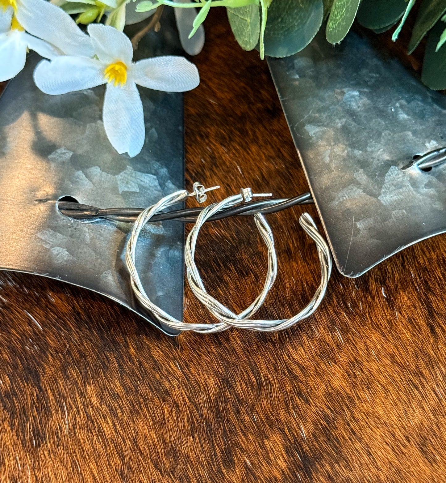 Twisted Sterling Silver Earrings