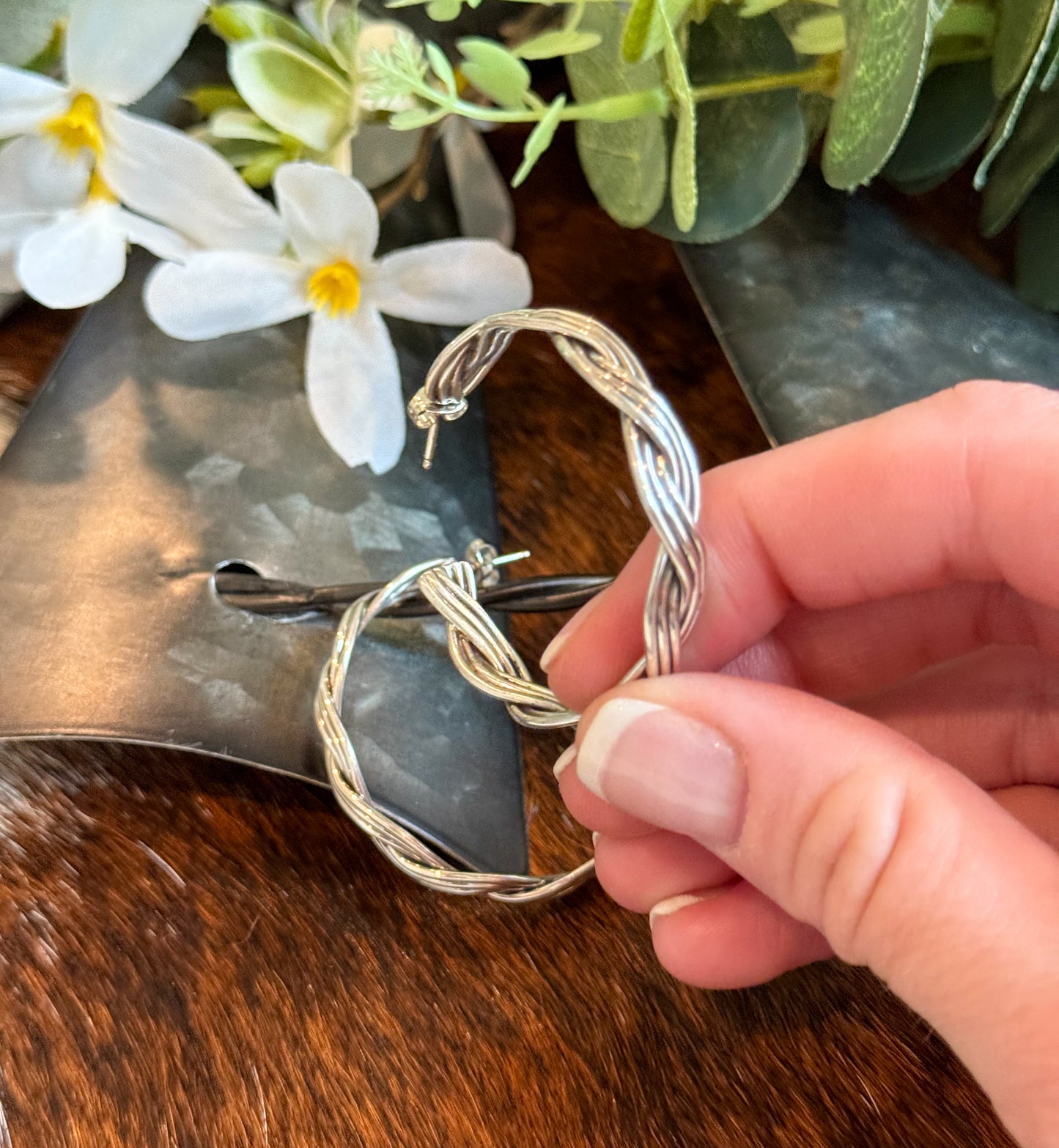 Twisted Sterling Silver Earrings