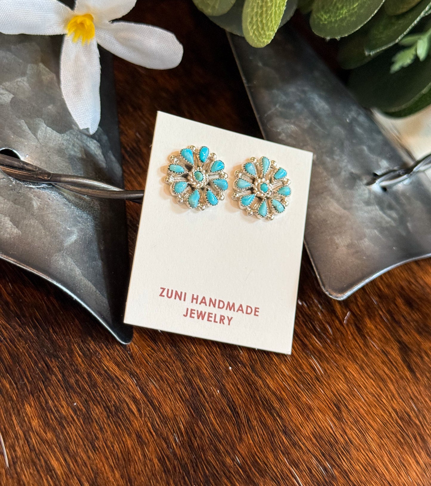 Cluster Small Turquoise Earrings