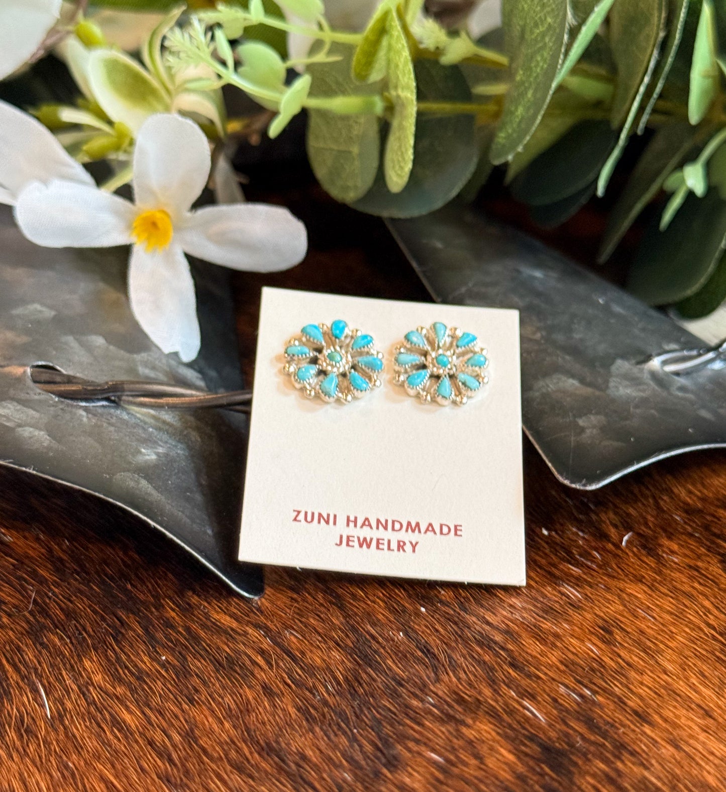 Cluster Small Turquoise Earrings