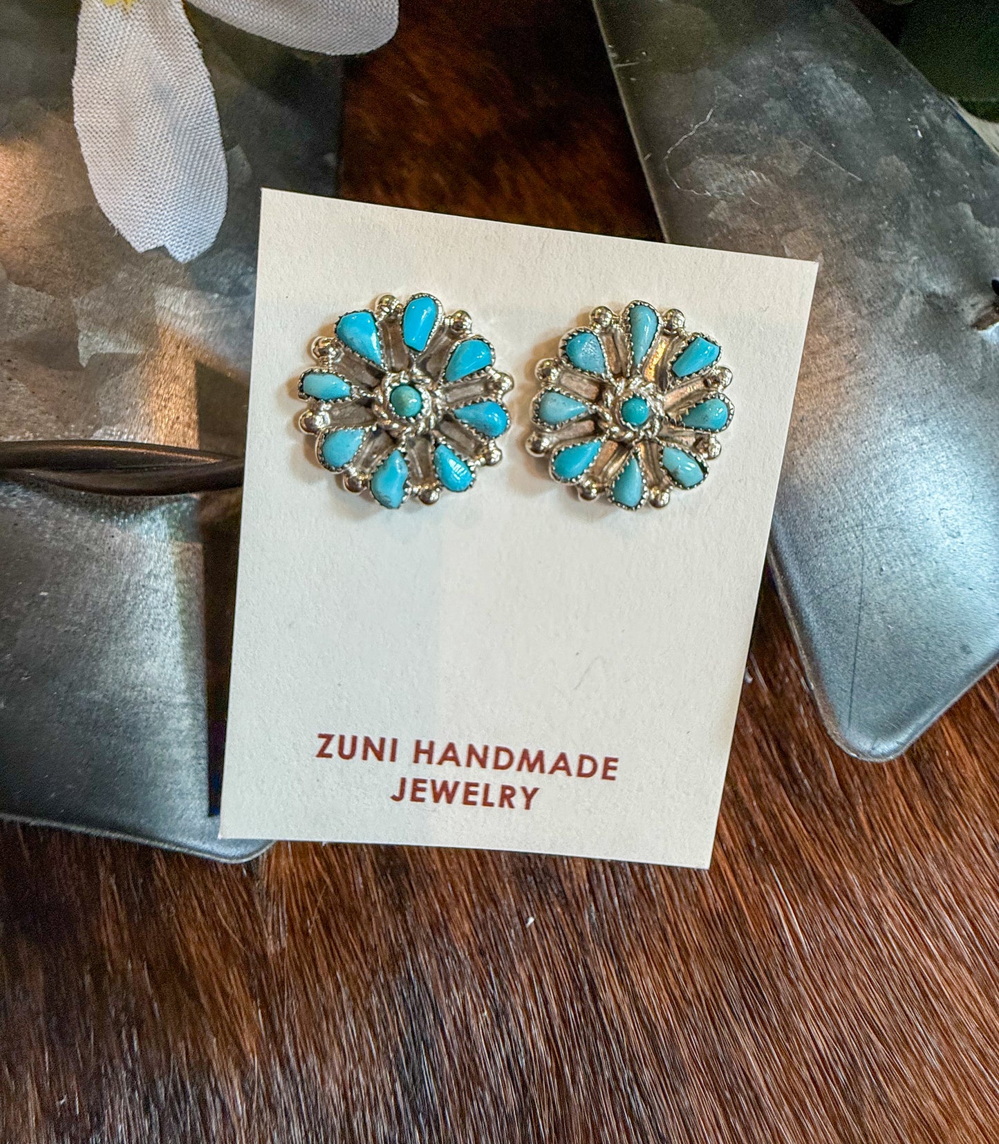 Cluster Small Turquoise Earrings