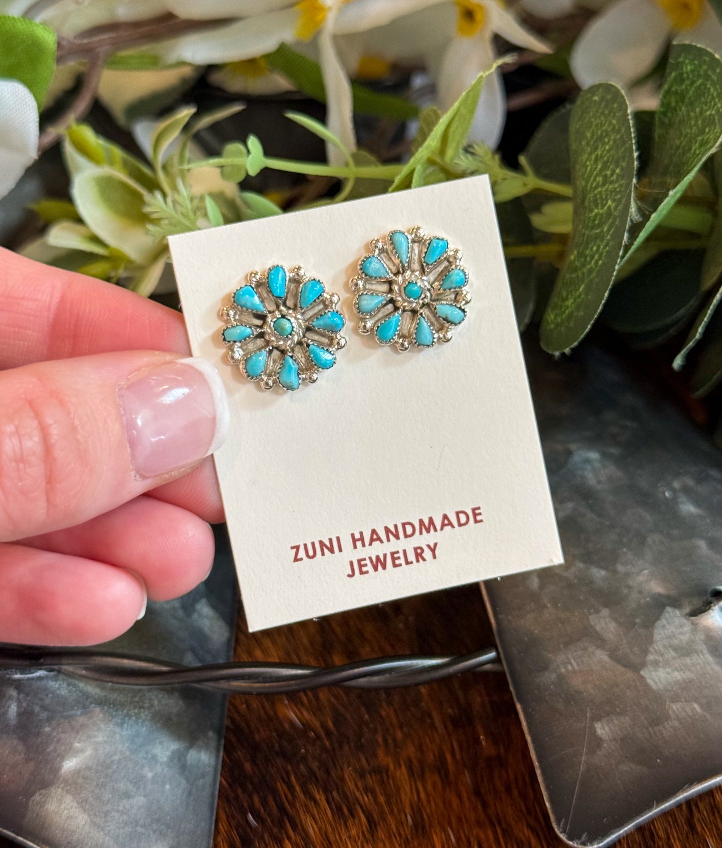 Cluster Small Turquoise Earrings