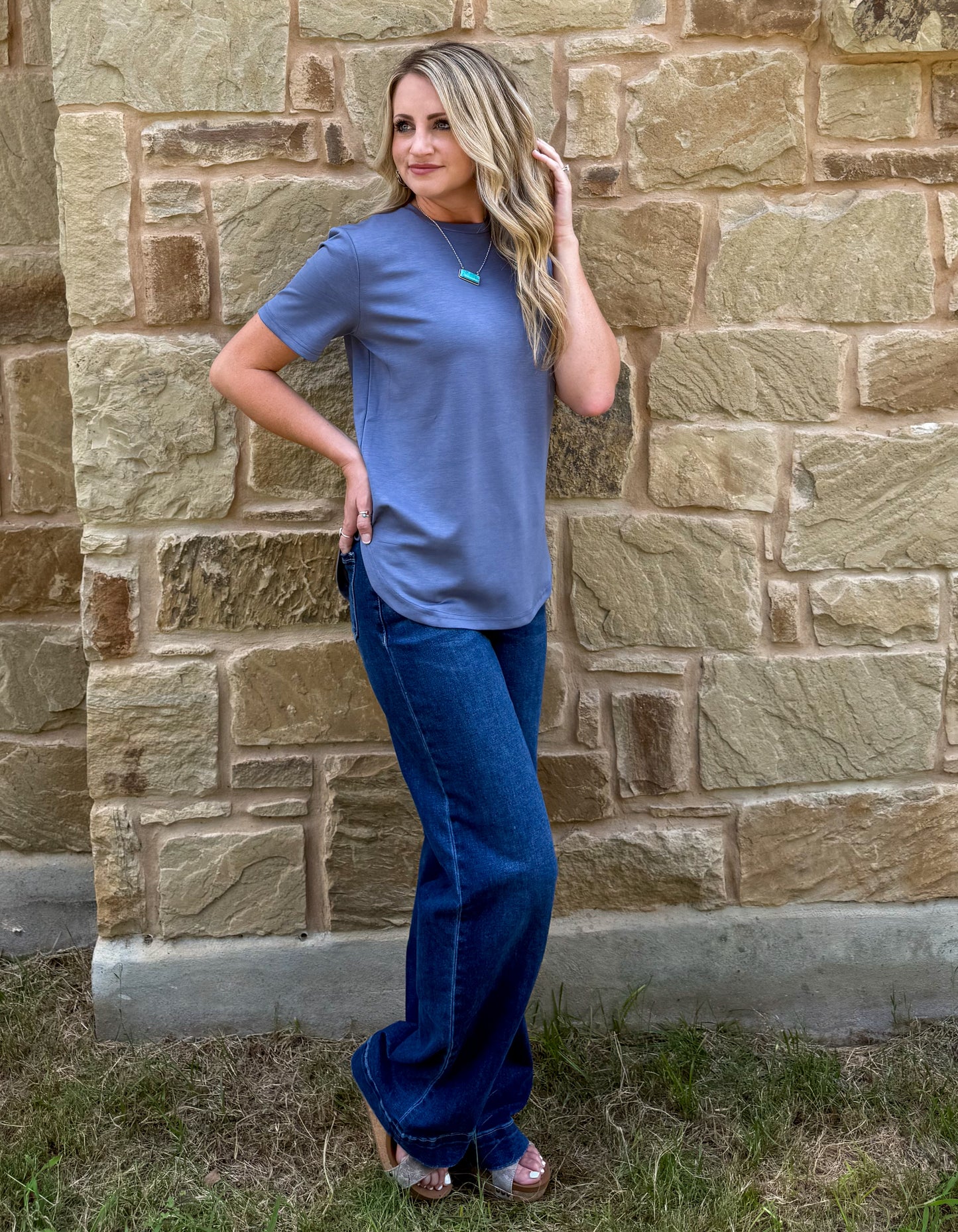 Cloud Basic Free Tee *Denim