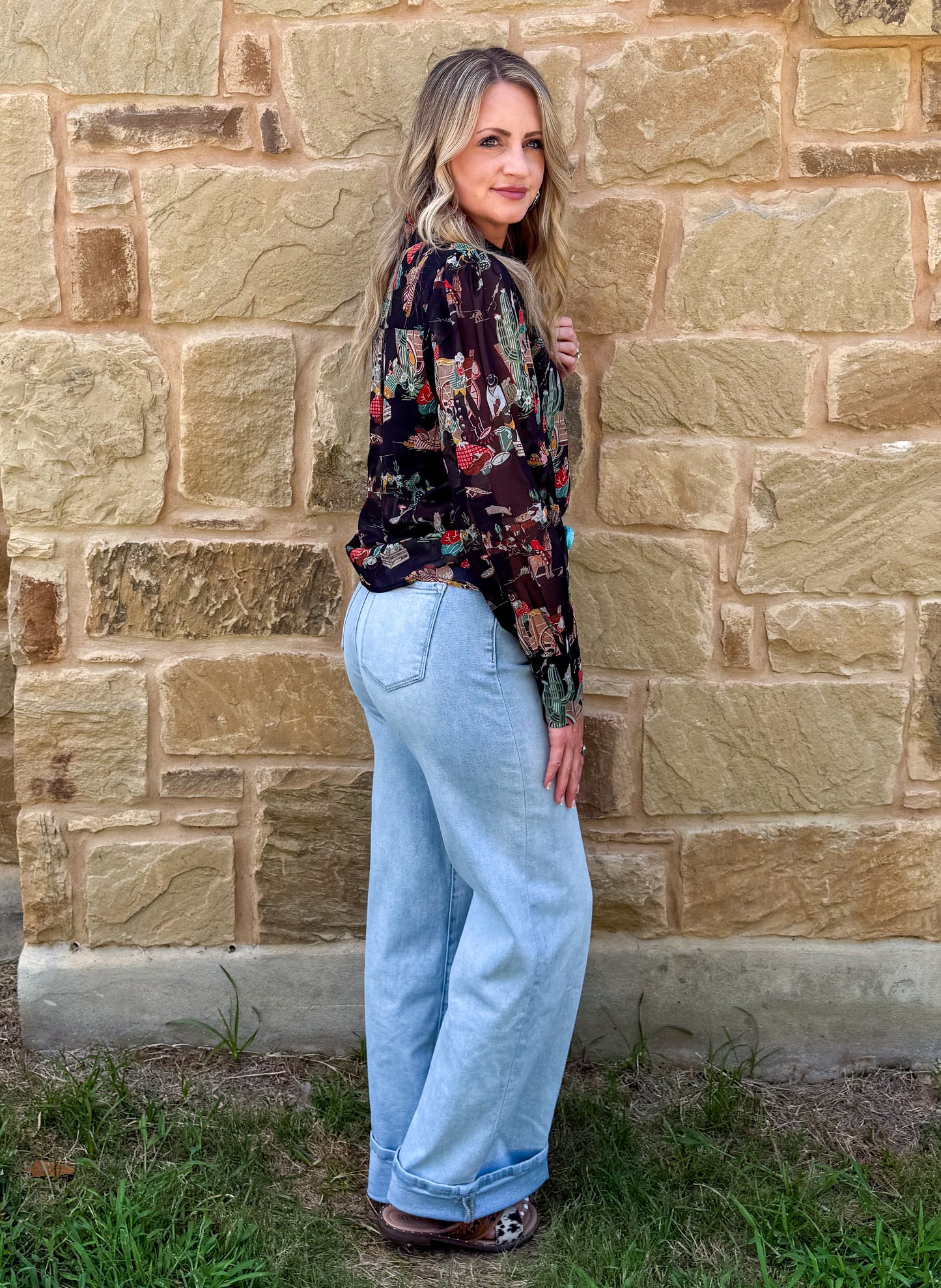 Wagon Wheel Sheer Blouse