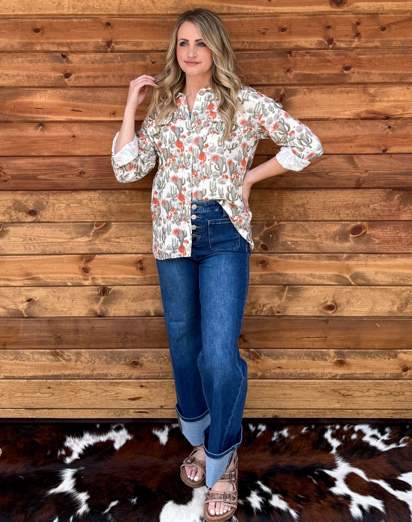 Cactus Button-Up Top