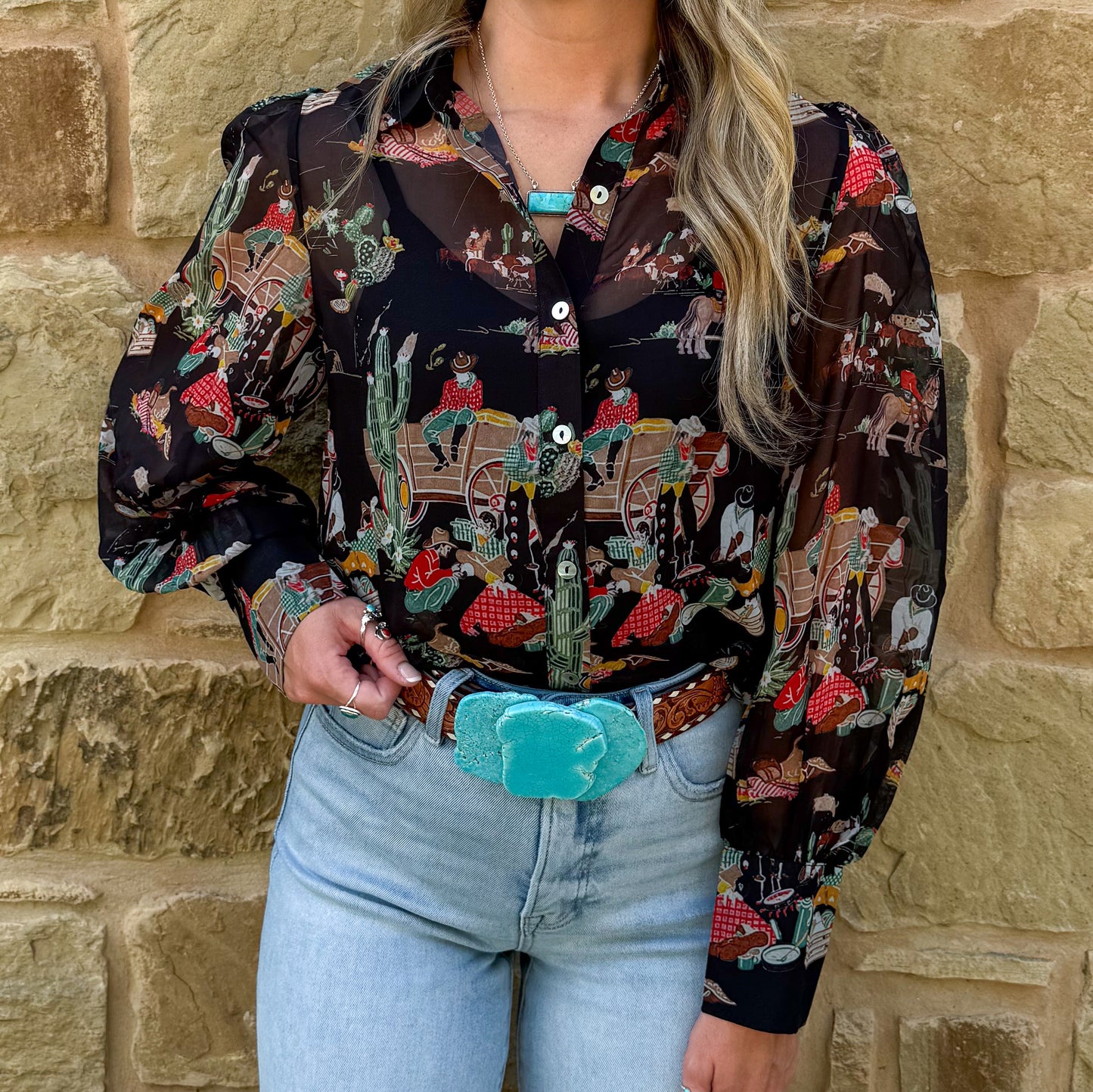 Wagon Wheel Sheer Blouse