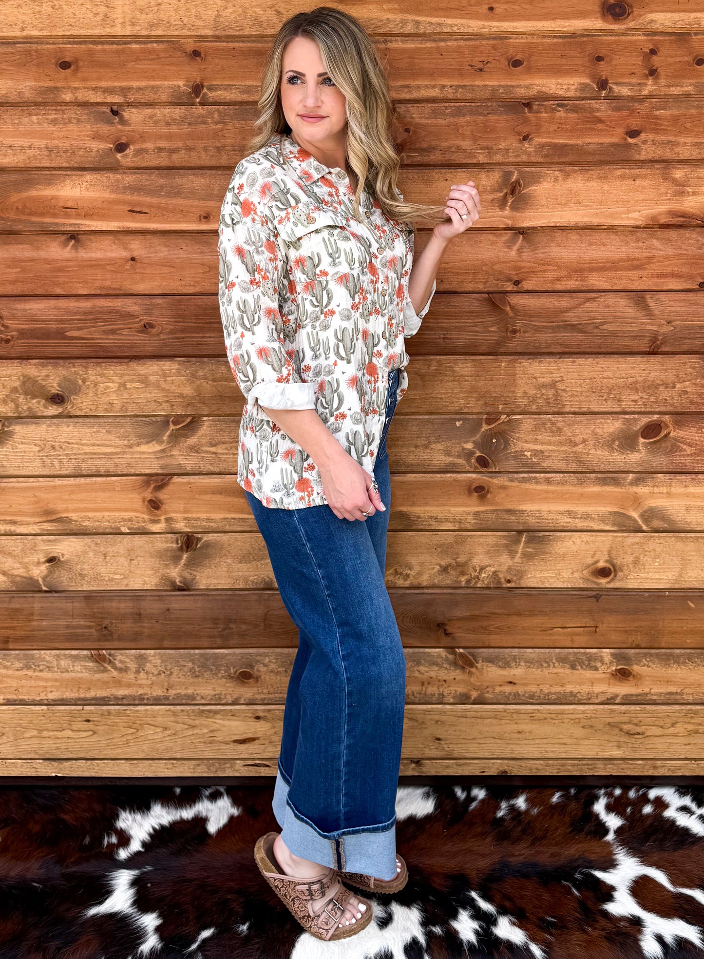 Cactus Button-Up Top