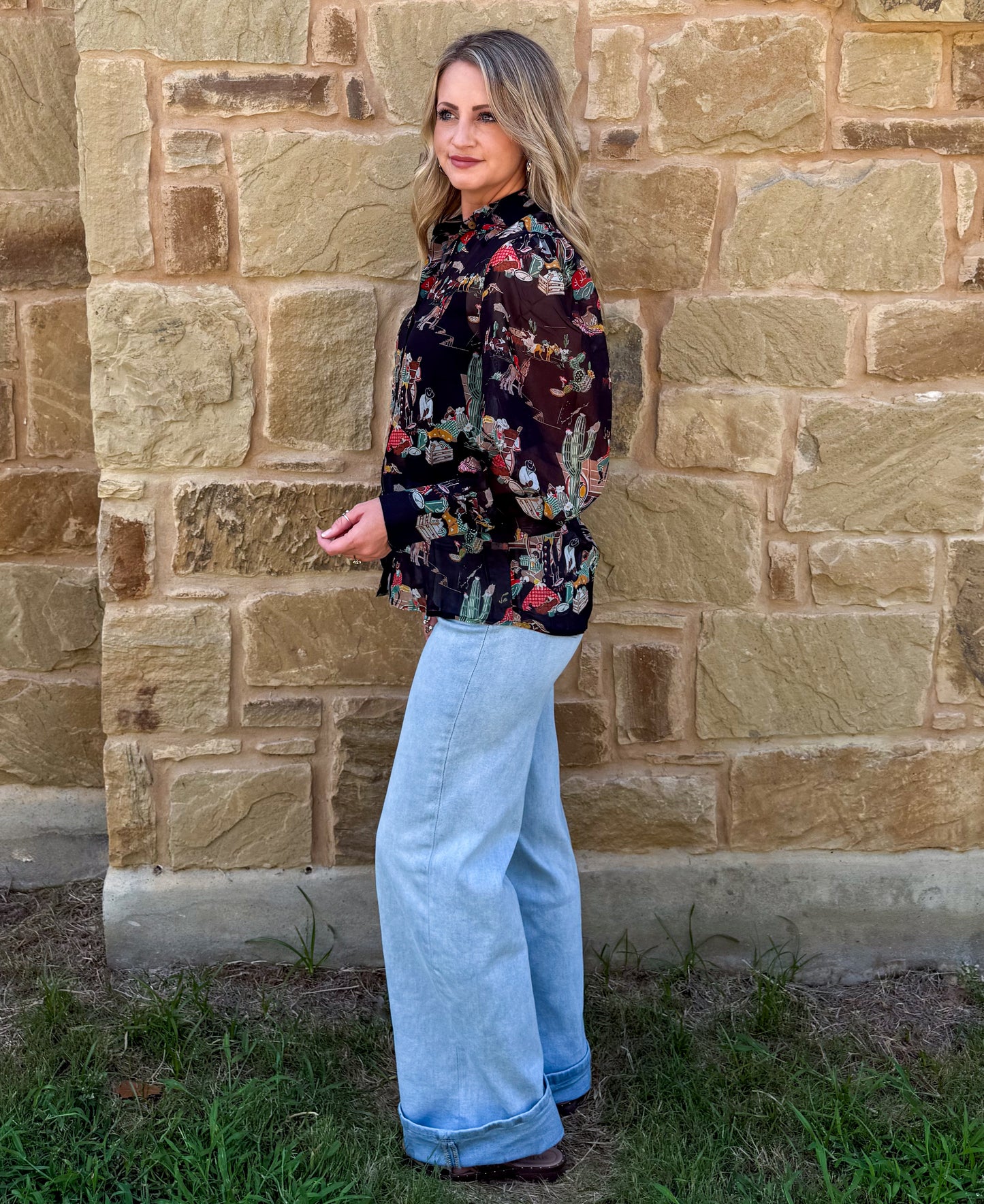 Wagon Wheel Sheer Blouse