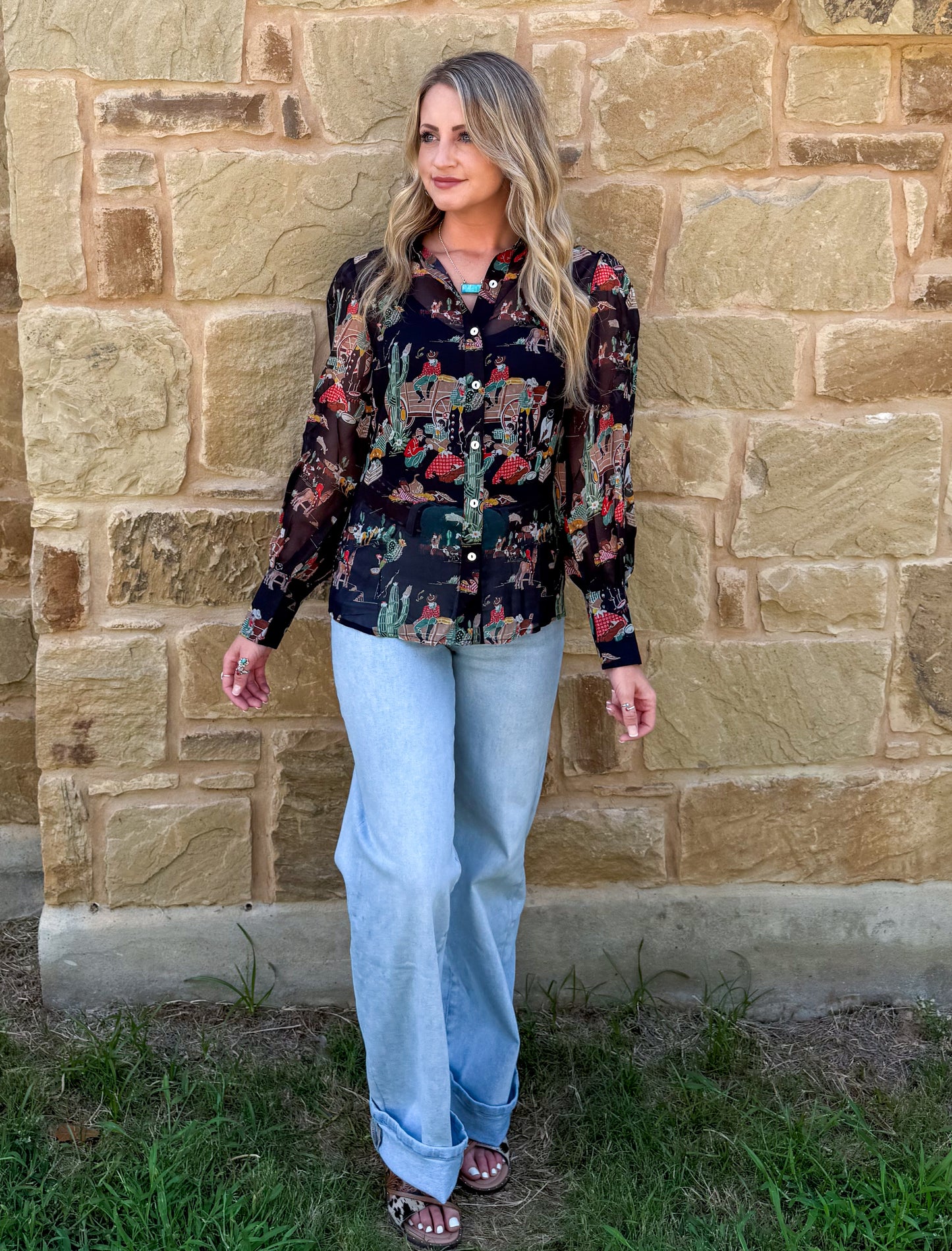 Wagon Wheel Sheer Blouse
