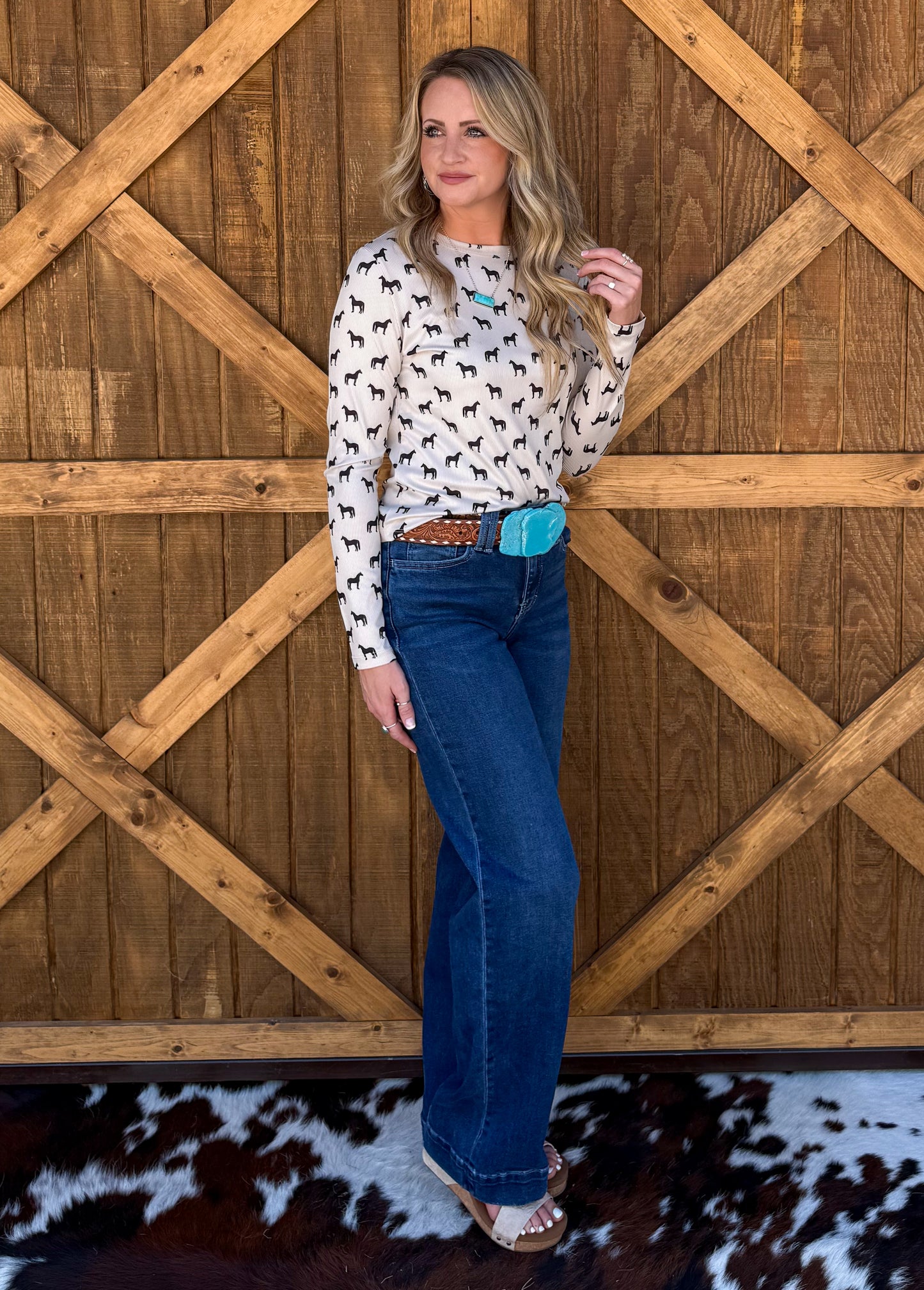 Horses Ribbed Long Sleeve