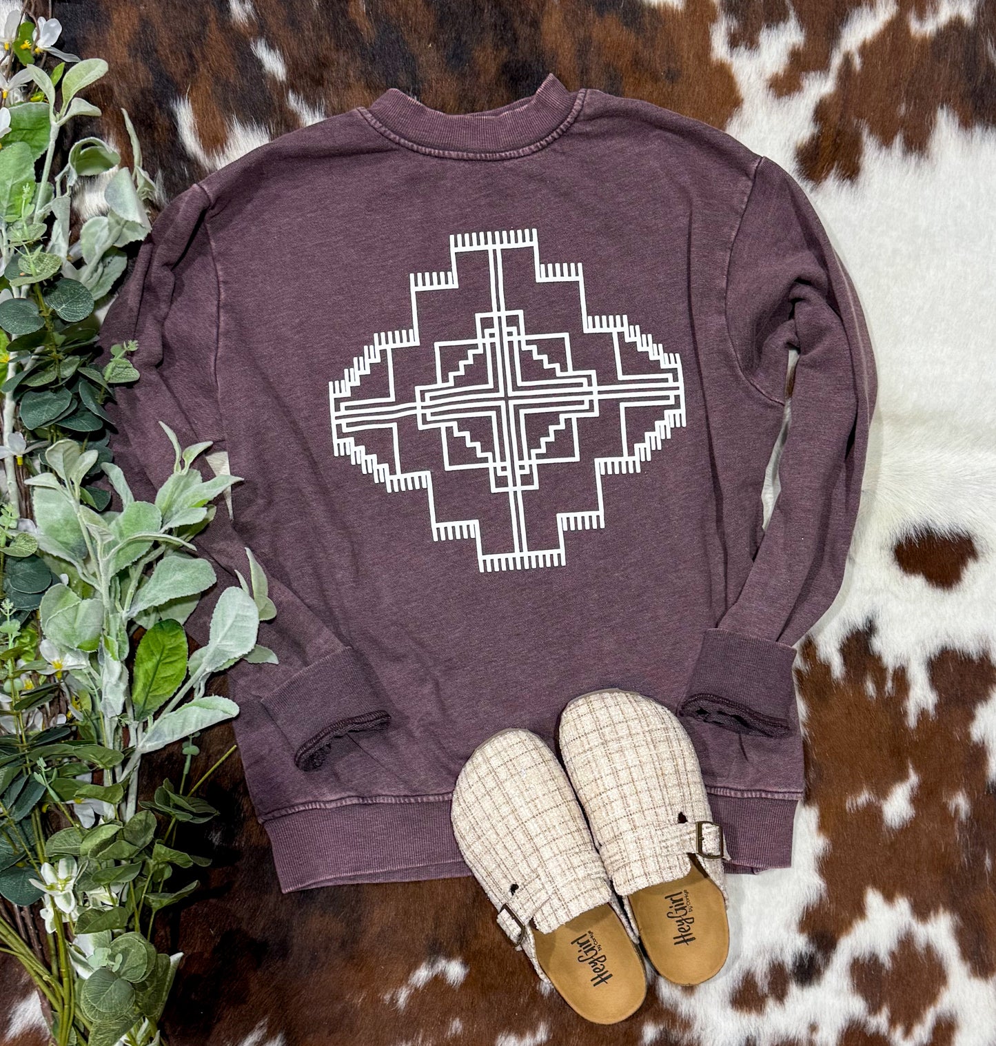 Aztec Puff Print Sweatshirt