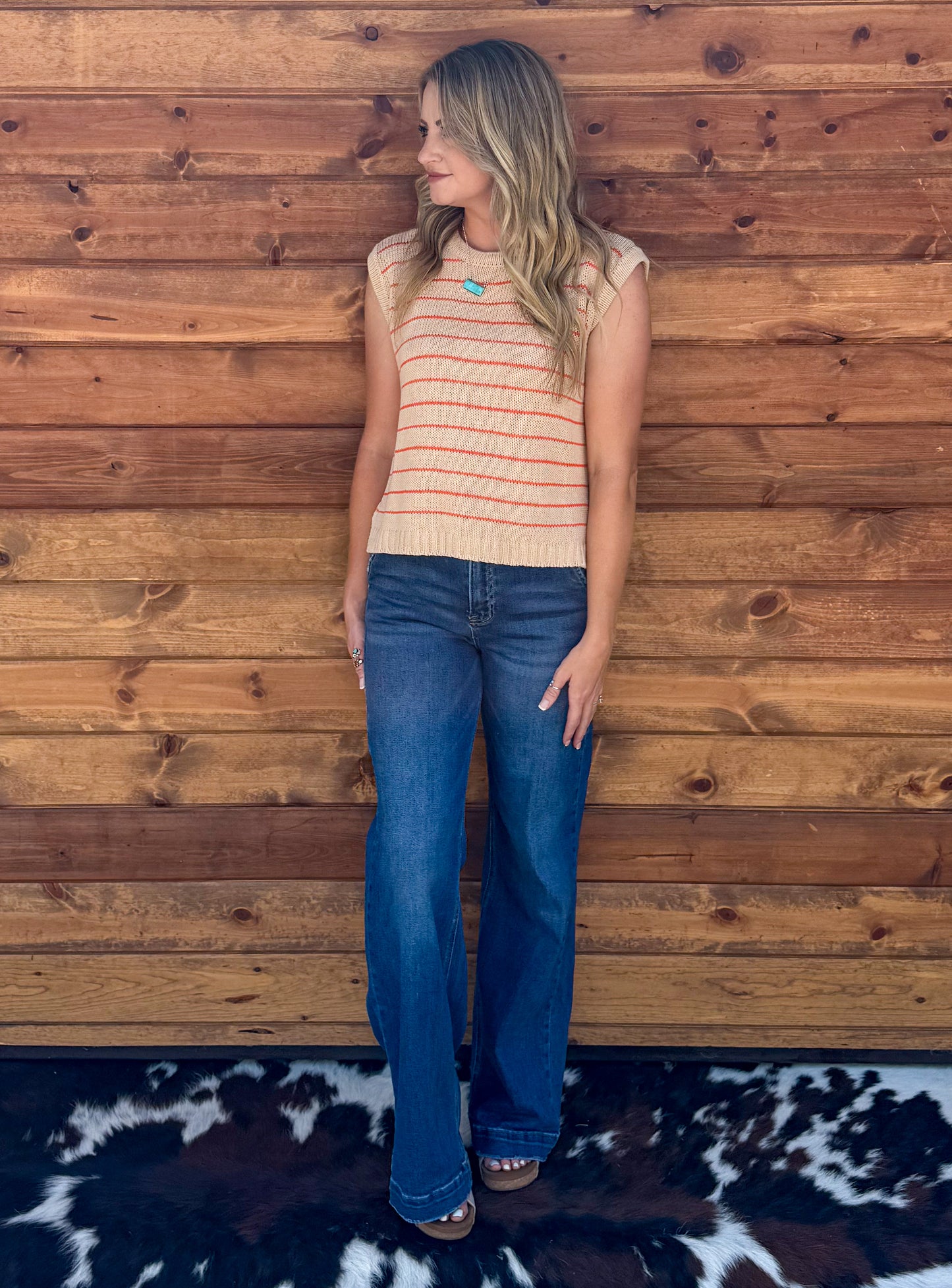 Coral Striped Tank