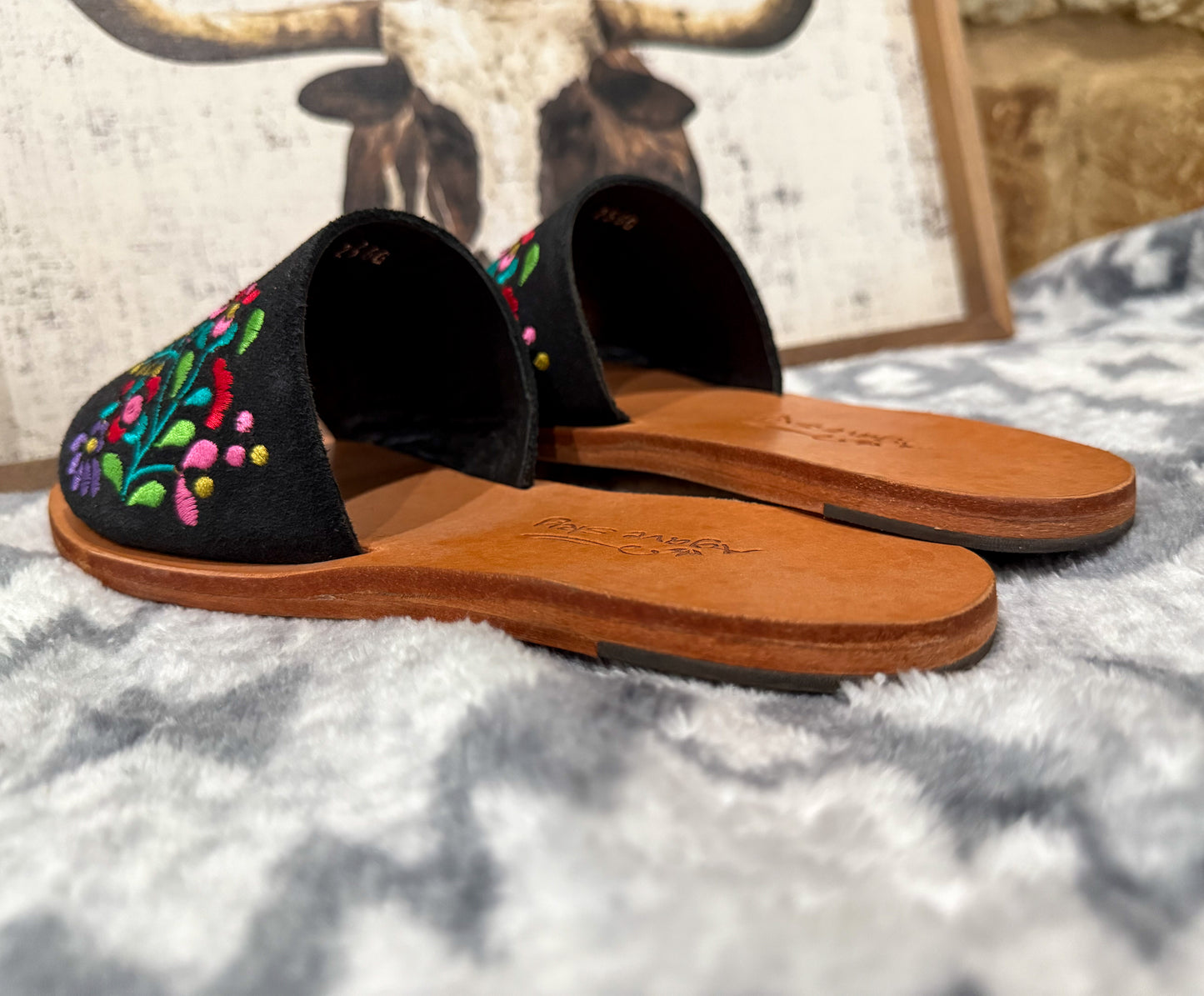 Floral Suede Sandal