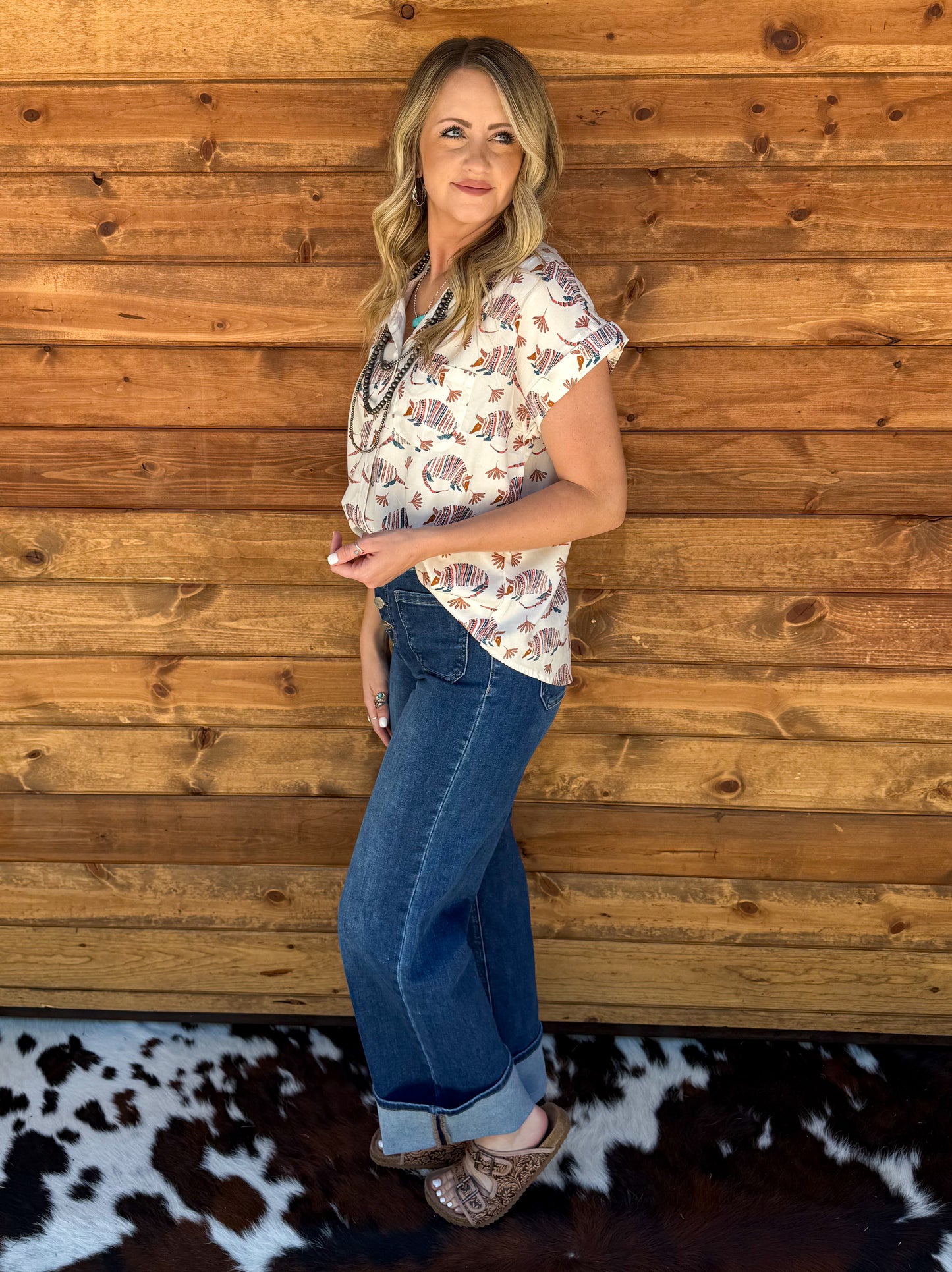 Armadillo Button-Up Top