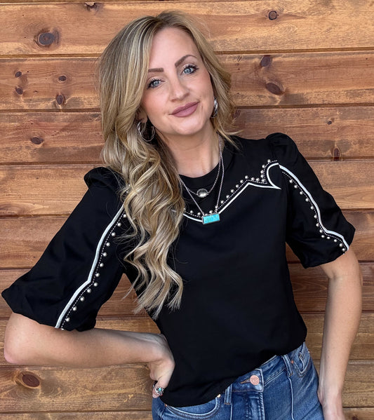 Western Babe Top *Black