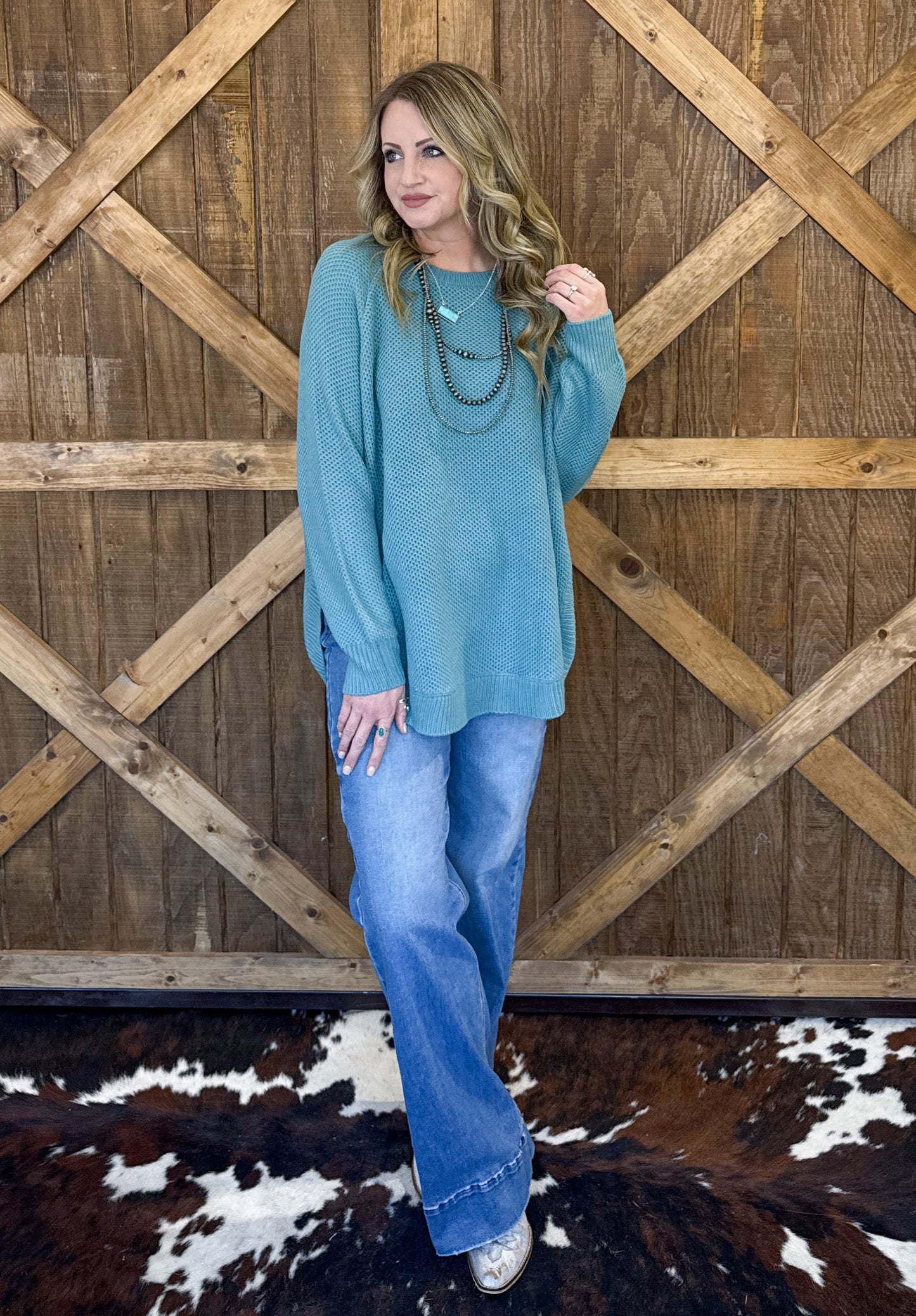 The Hadley Sweater *Aqua