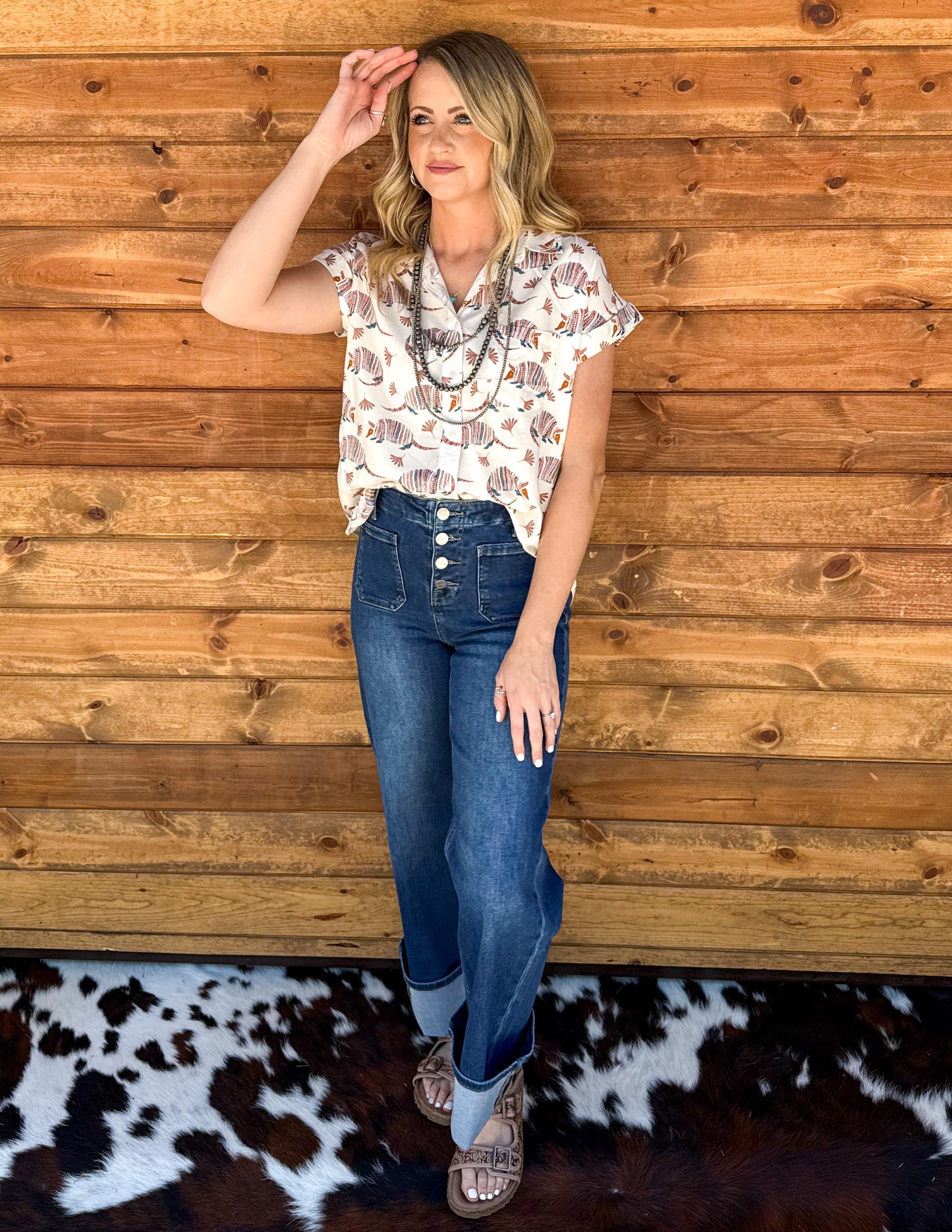 Armadillo Button-Up Top