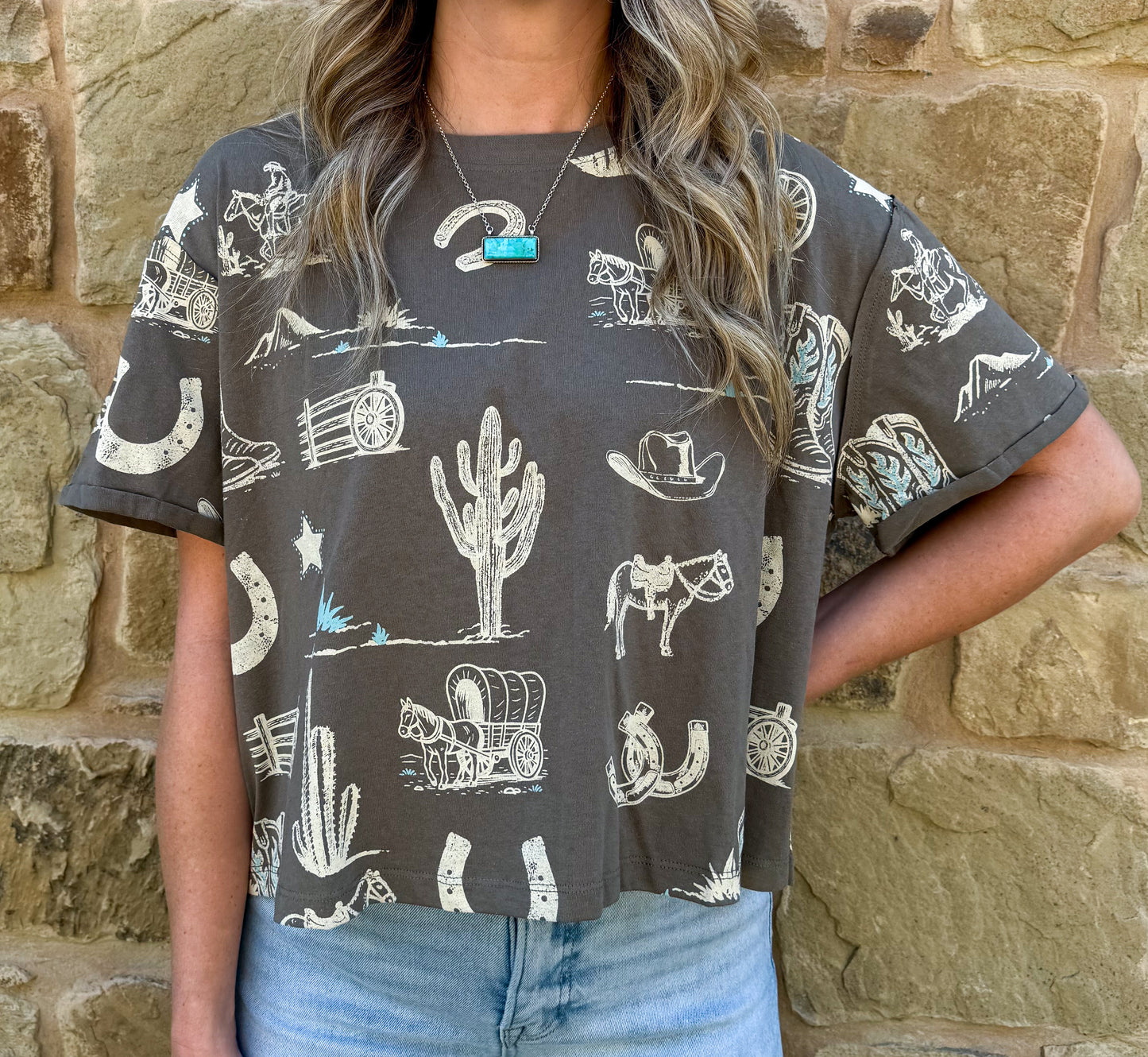 Out West Collage Tee *Olive