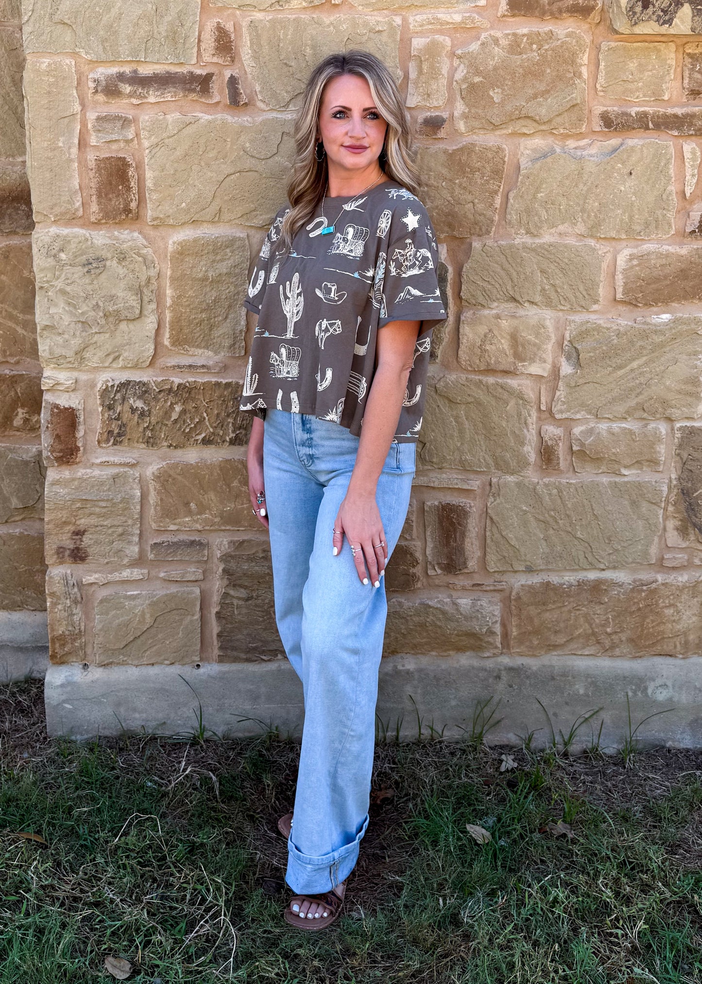 Out West Collage Tee *Olive