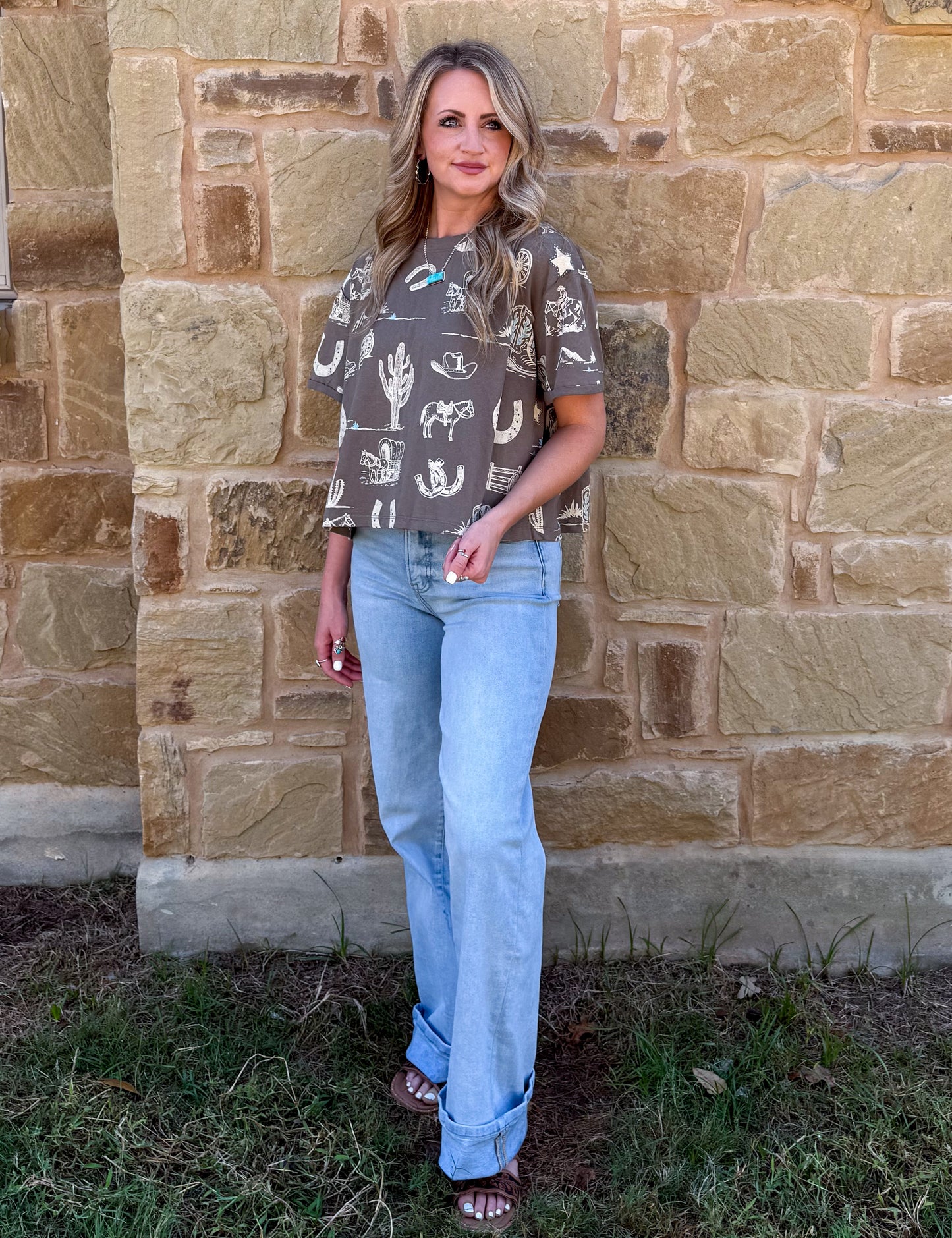 Out West Collage Tee *Olive