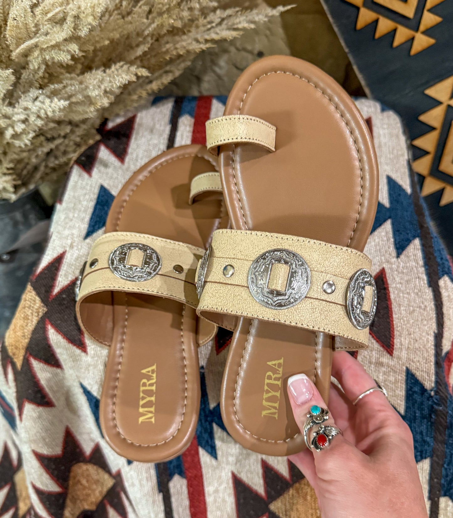 Sagebrush Concho Sandals *Cream