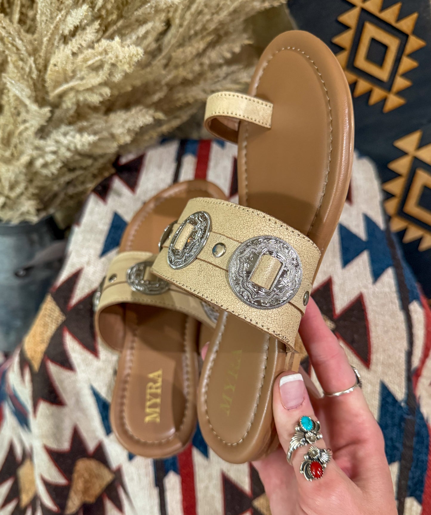 Sagebrush Concho Sandals *Cream