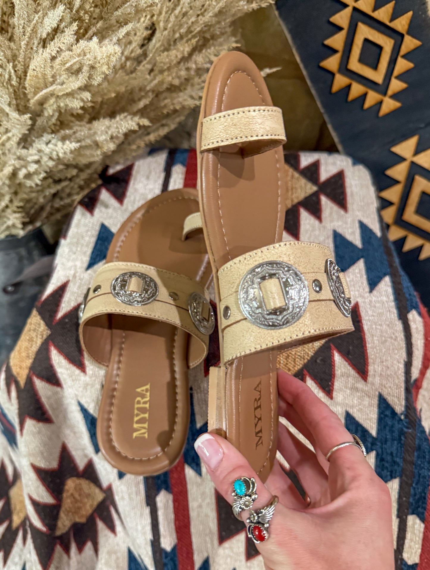 Sagebrush Concho Sandals *Cream