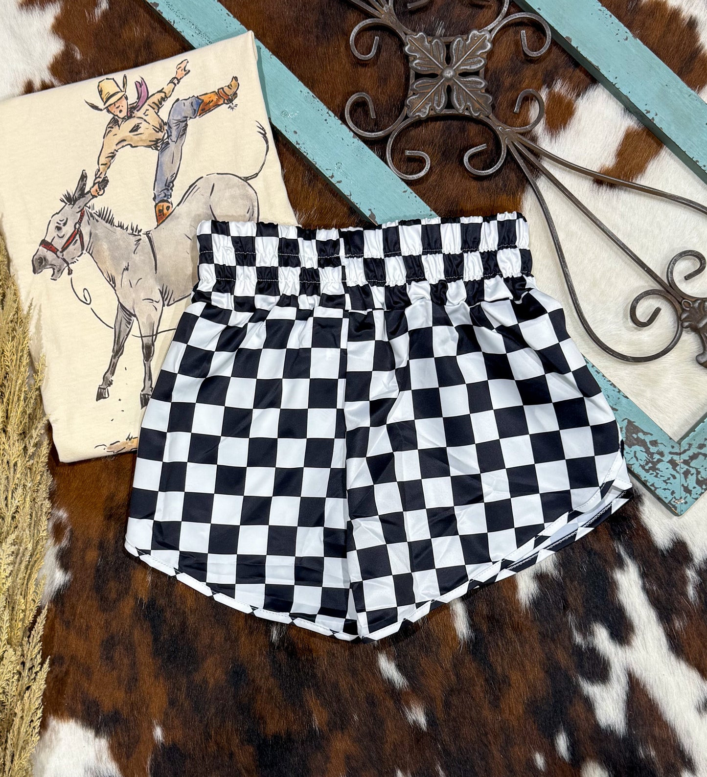 Checkerboard Athletic Shorts