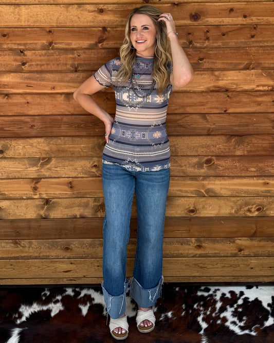 Aztec Waters Mesh Top