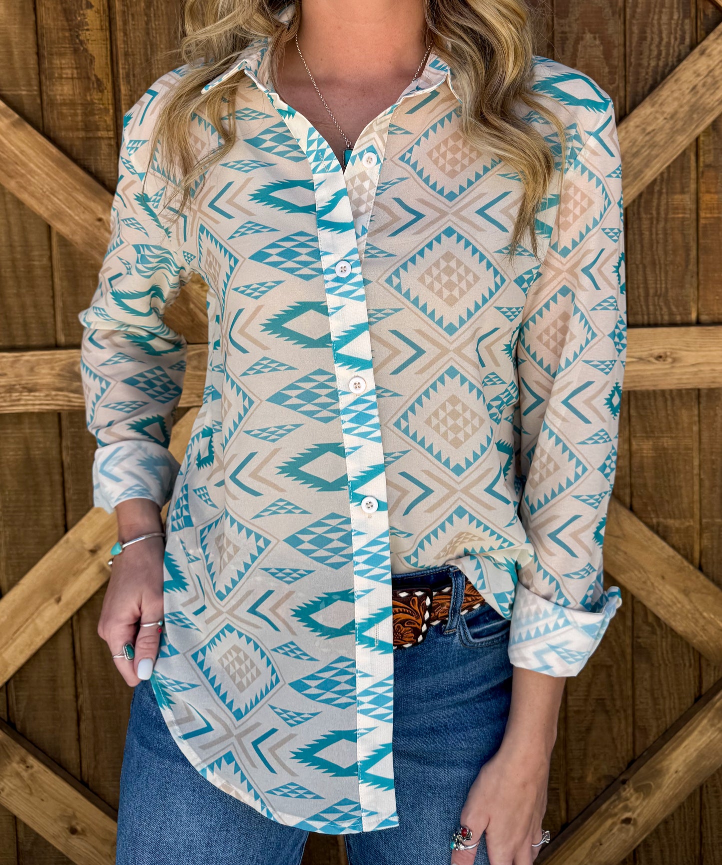 Coastal Cowgirl Button-Up Top