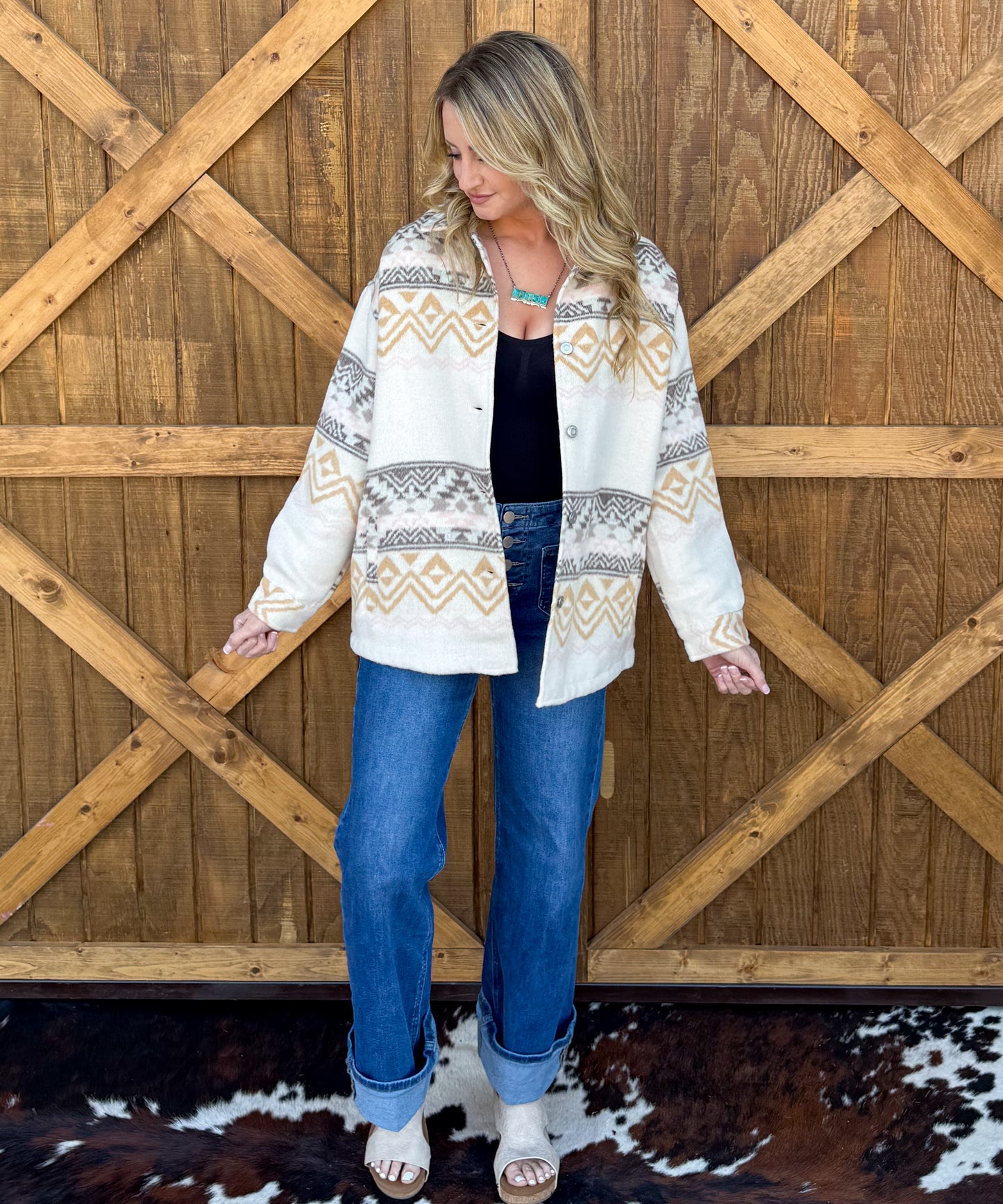 Outdoorsy Aztec Shacket