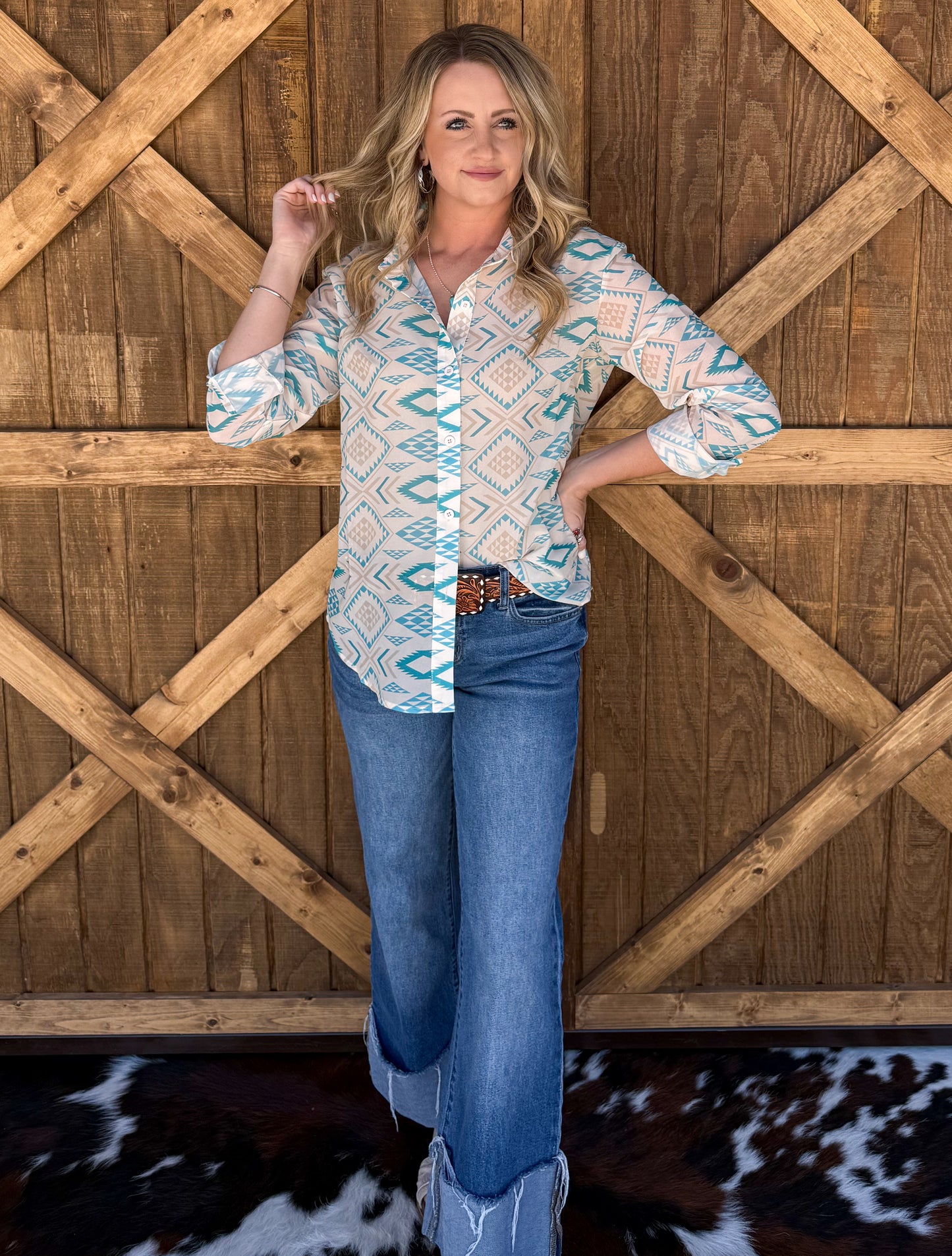 Coastal Cowgirl Button-Up Top