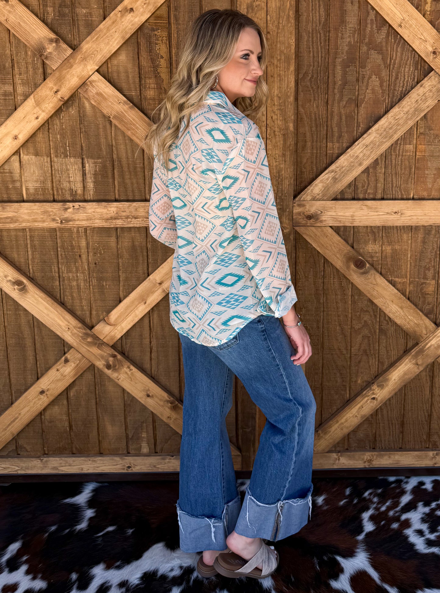 Coastal Cowgirl Button-Up Top